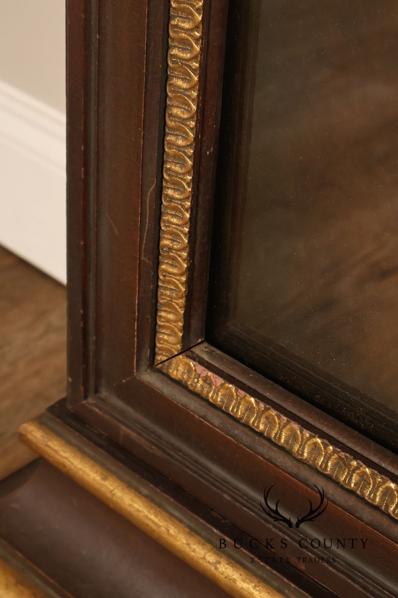 Pair Of Decorative Mirrored Wall Columns With Gilt Carved Capitals By Francisco Hurtado