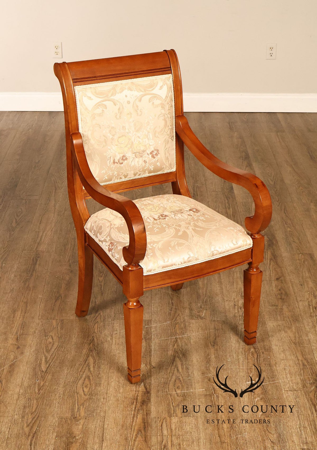 Empire Style Set Of Eight Upholstered Dining Chairs