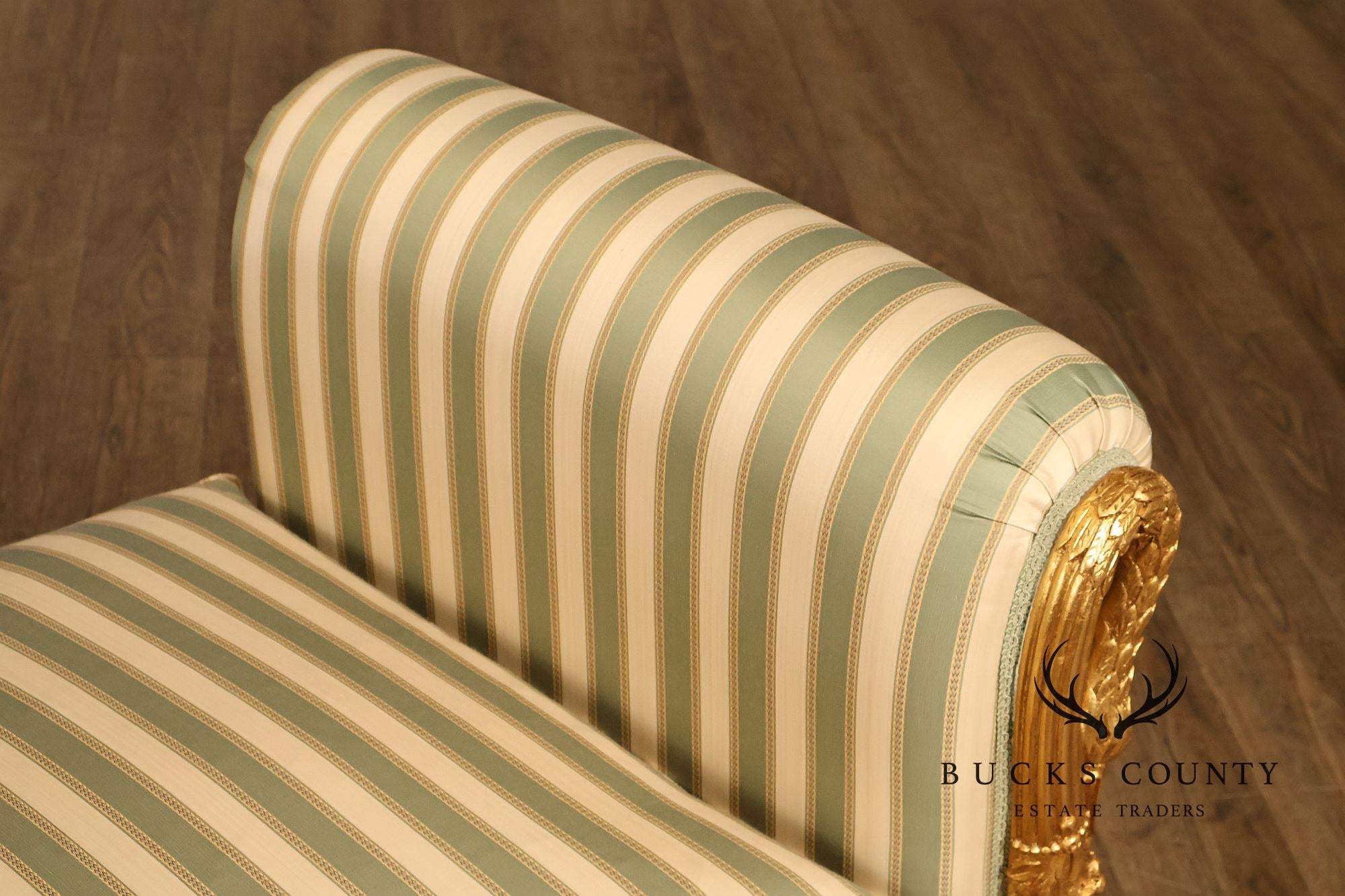 Quality Empire Style Swan Carved Giltwood Upholstered Bench