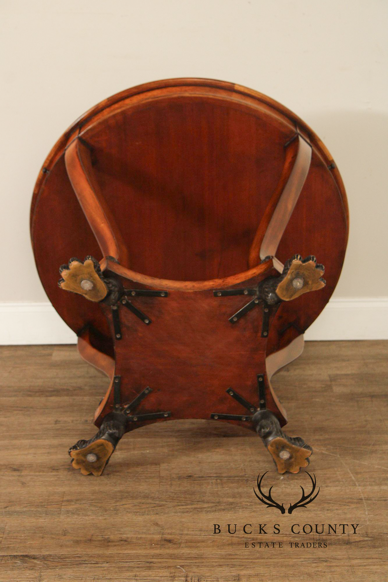 Theodore Alexander Round Inlaid Burlwood Center Table