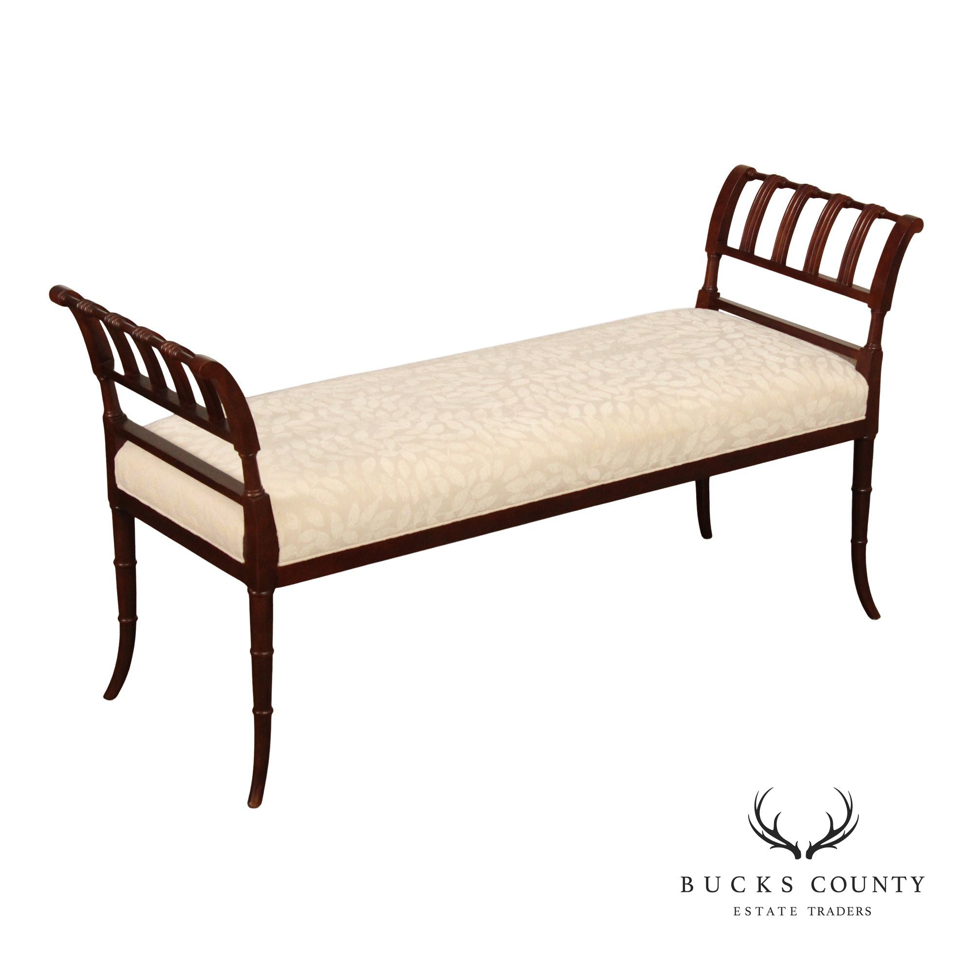 Hickory Chair Faux Bamboo Mahogany Window Bench