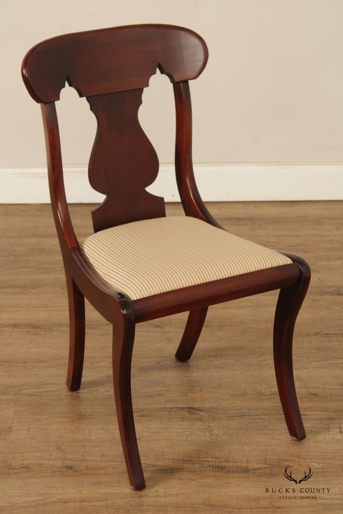 Hickory Chair Empire Style Pair of Mahogany Dining Side Chairs
