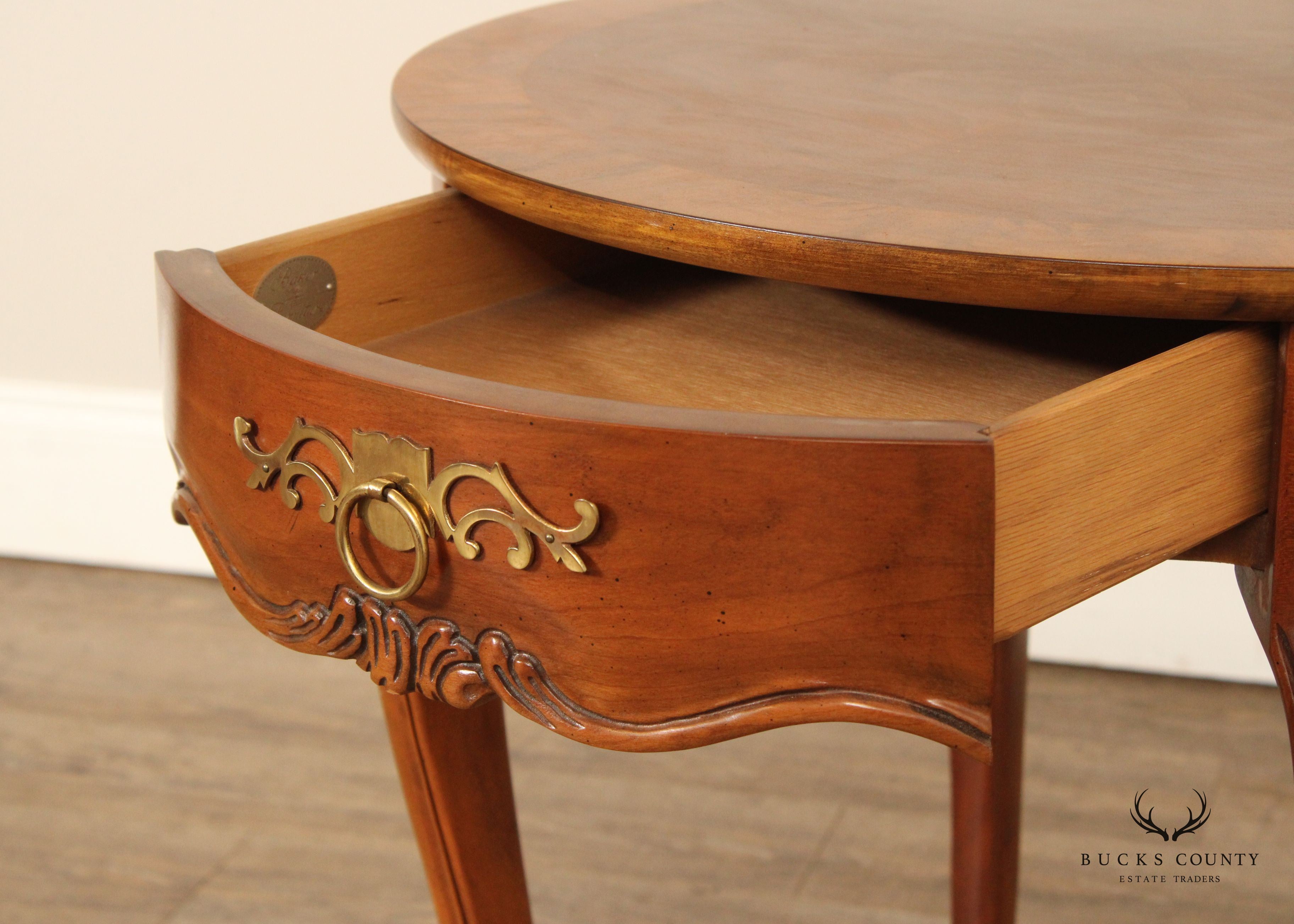 Baker Furniture French Country Style Walnut Side Table