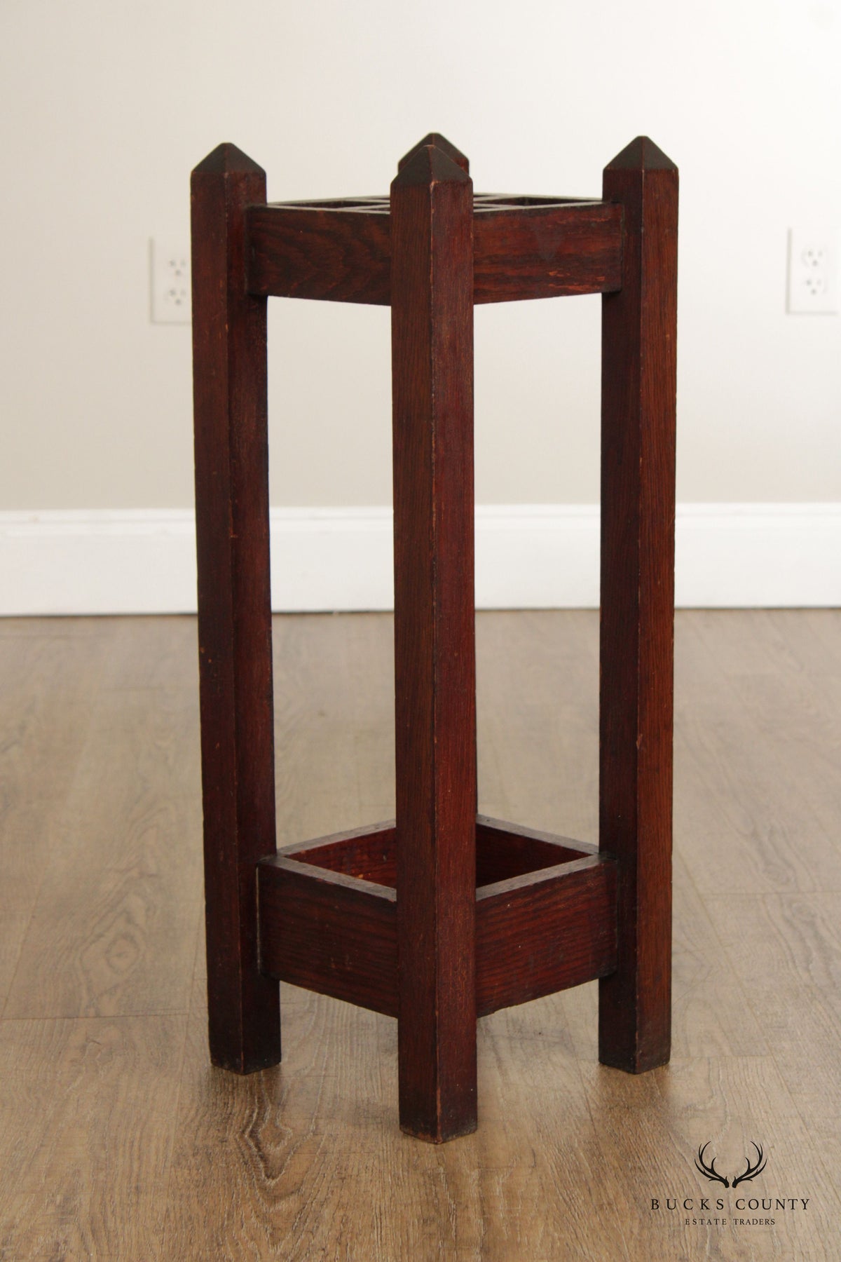 Antique Mission Oak Umbrella Stand