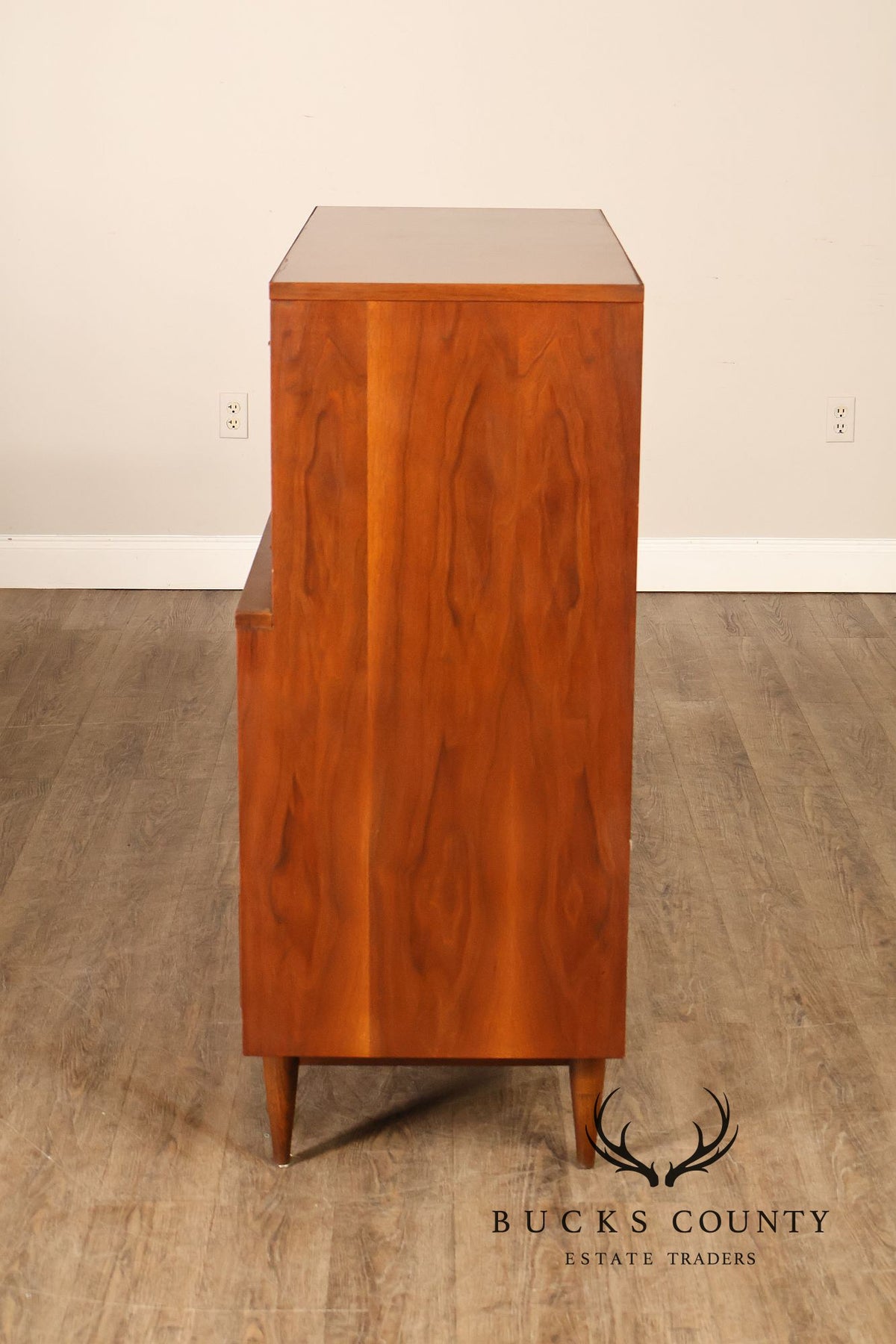Mid Century Modern Walnut Gentleman’s Chest With Cabinet And Drawers By Basic Witz