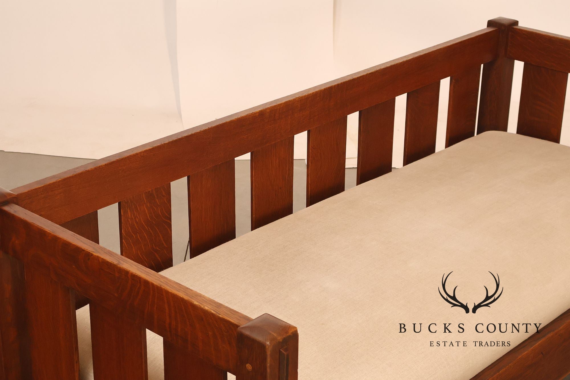 Antique Gustav Stickley No. 208 Arts And Crafts Mission Oak Settle