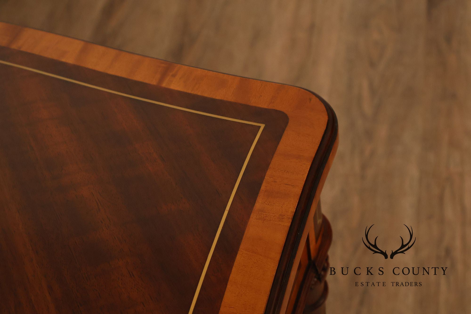 Theodore Alexander Pair of 'Adolphus' Mahogany Side Tables