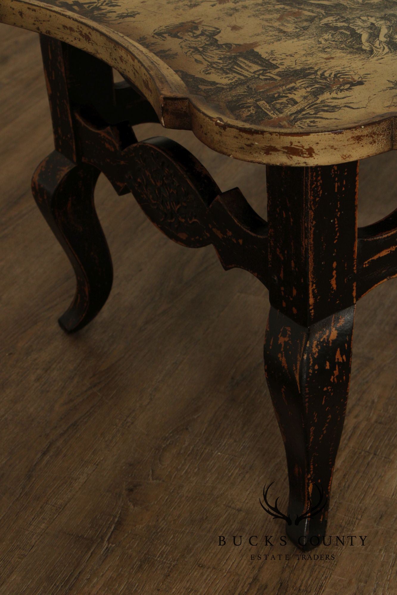 French Country Style Distressed Coffee Table