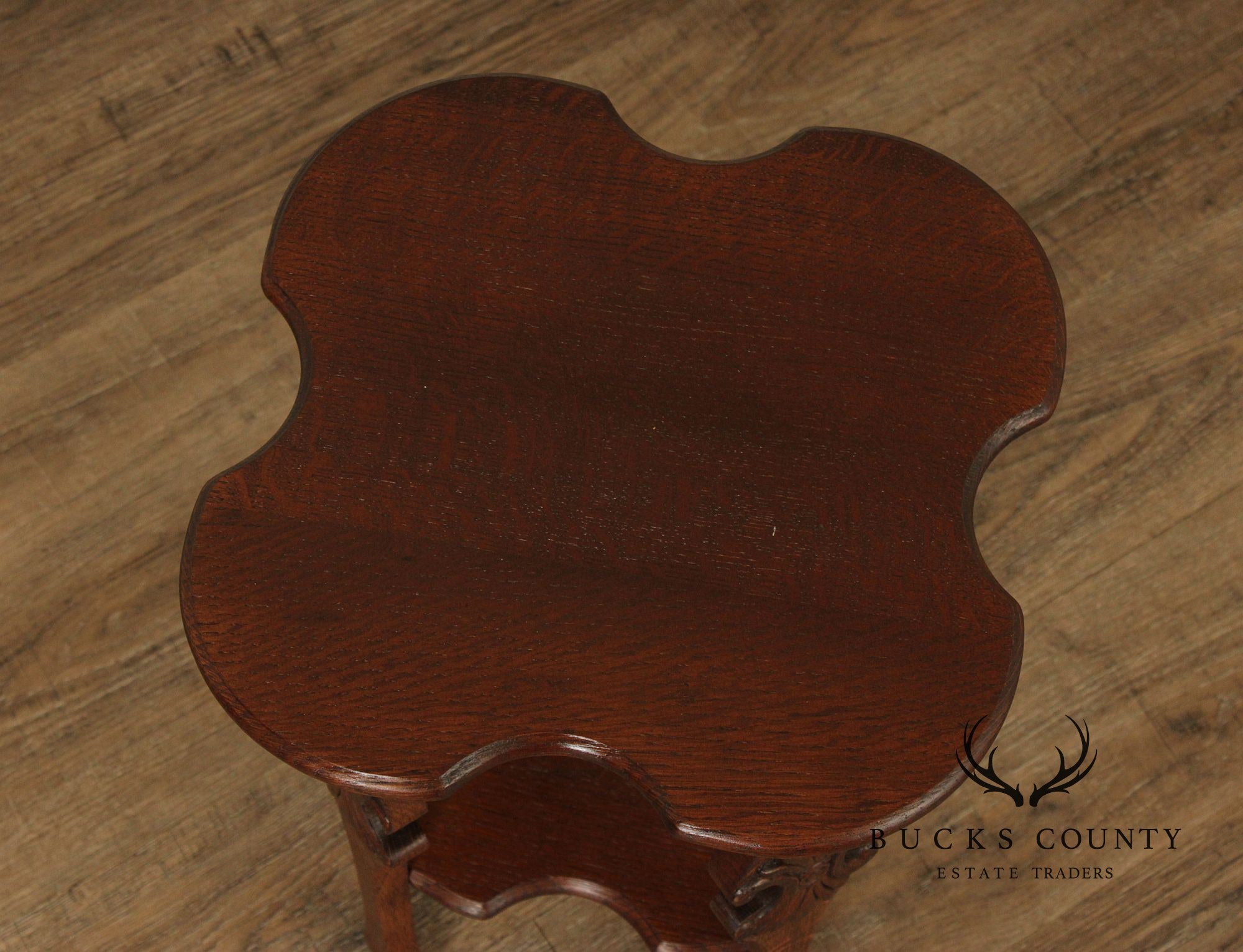 Antique Arts and Crafts Oak Tabouret