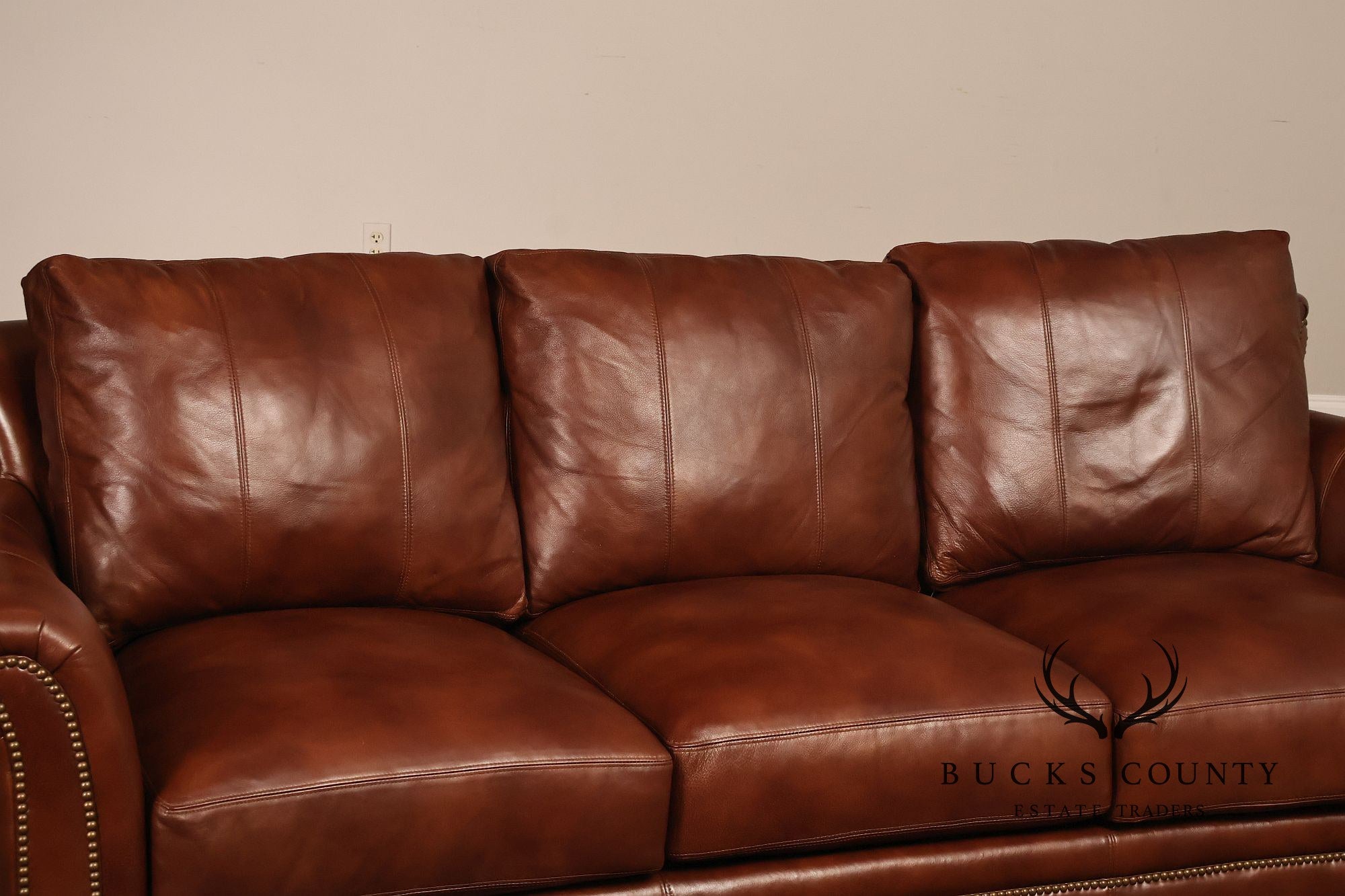 Bradington Young Richardson Stationary Leather Sofa