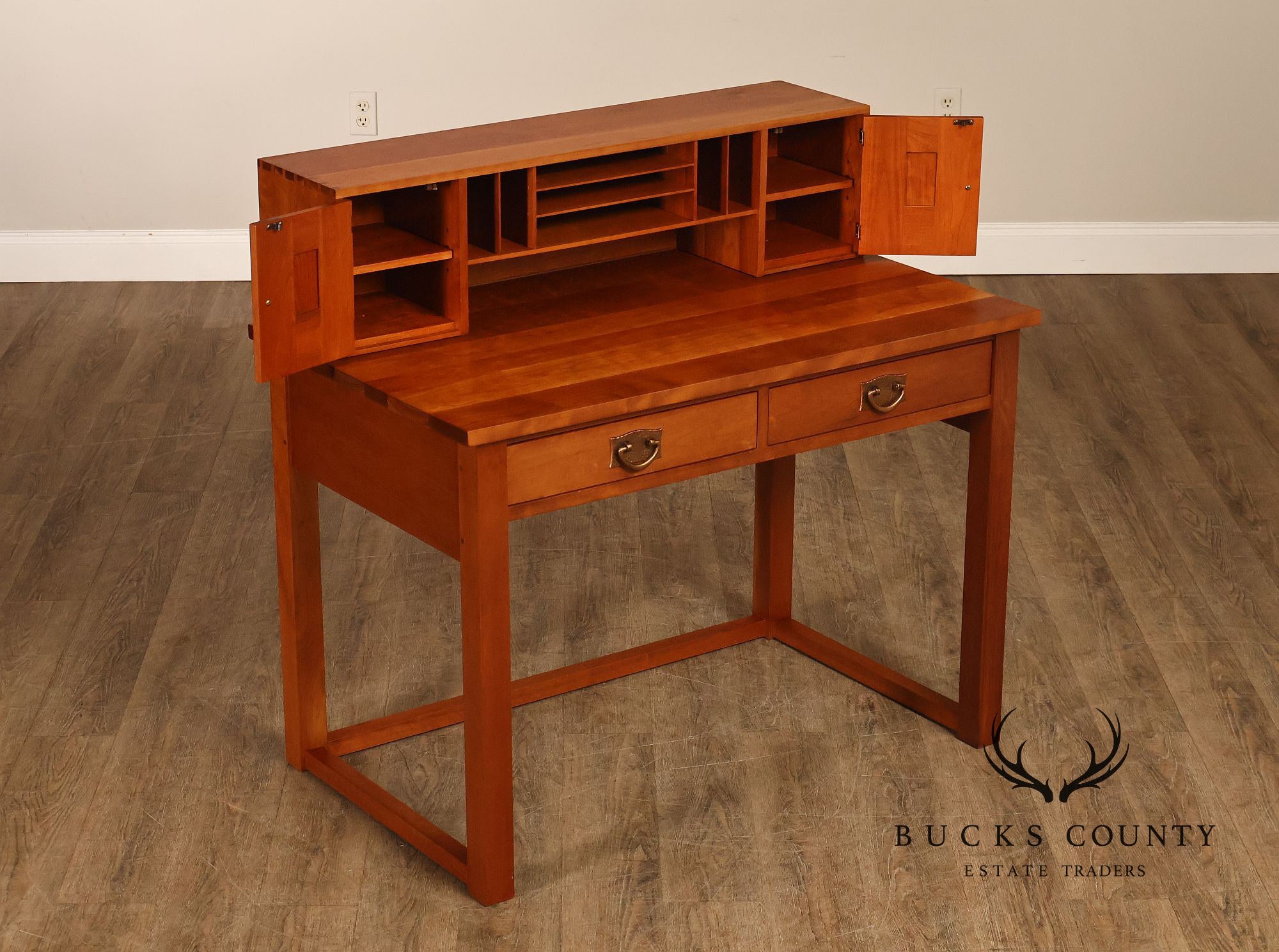 Stickley Mission Collection Cherry Writing Desk With Organizer Top