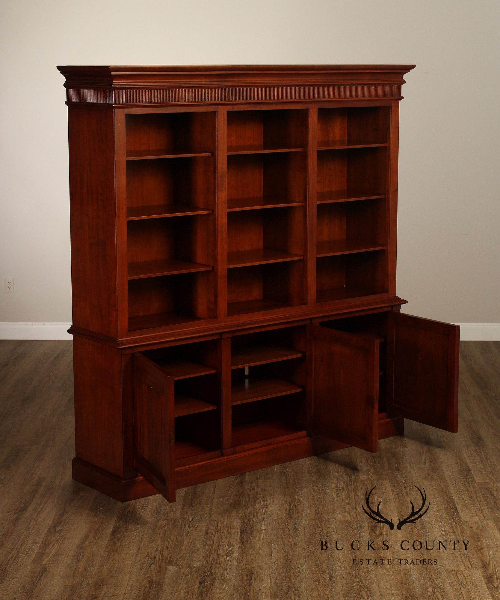 Italian Fiorini Two-Part Bookcase Library Cabinet