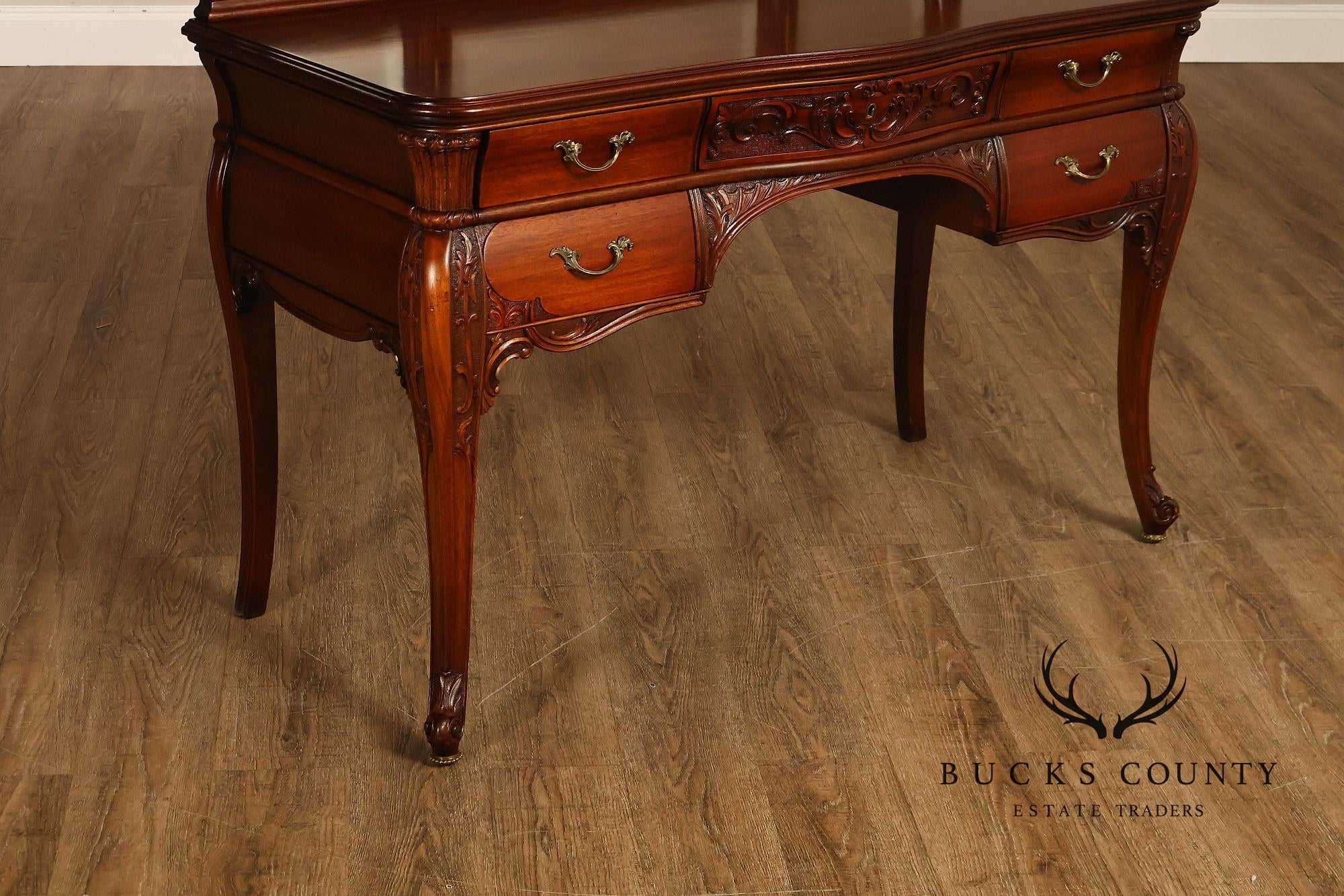 RJ Horner Antique Carved Mahogany Vanity With Mirror