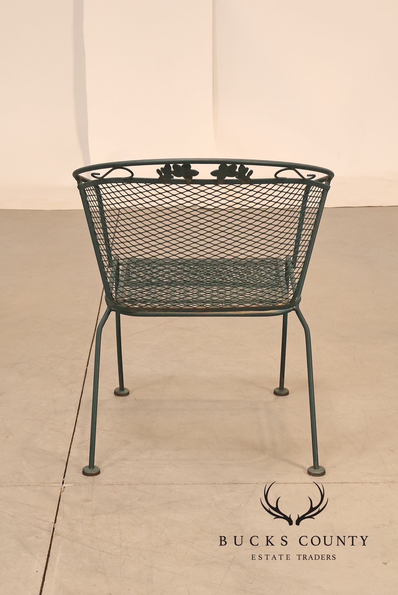 Wrought Iron Vintage Round Patio Table And Four Chairs Set