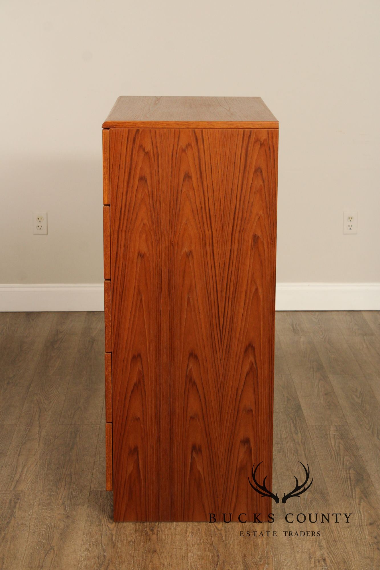 Danish Modern Teak Tall Chest of Drawers