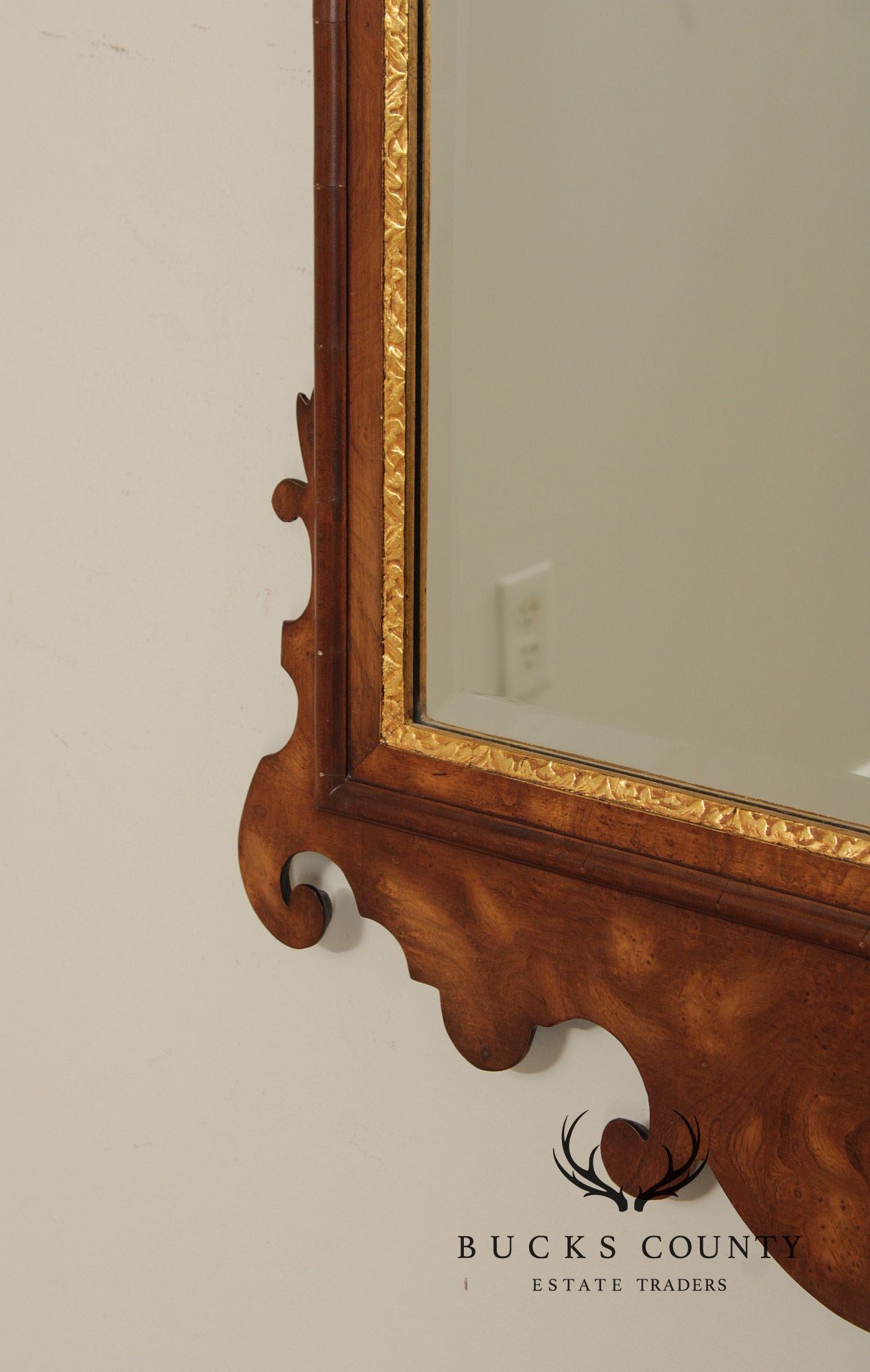 Friedman Brothers Colonial Williamsburg Burlwood Wall Mirror