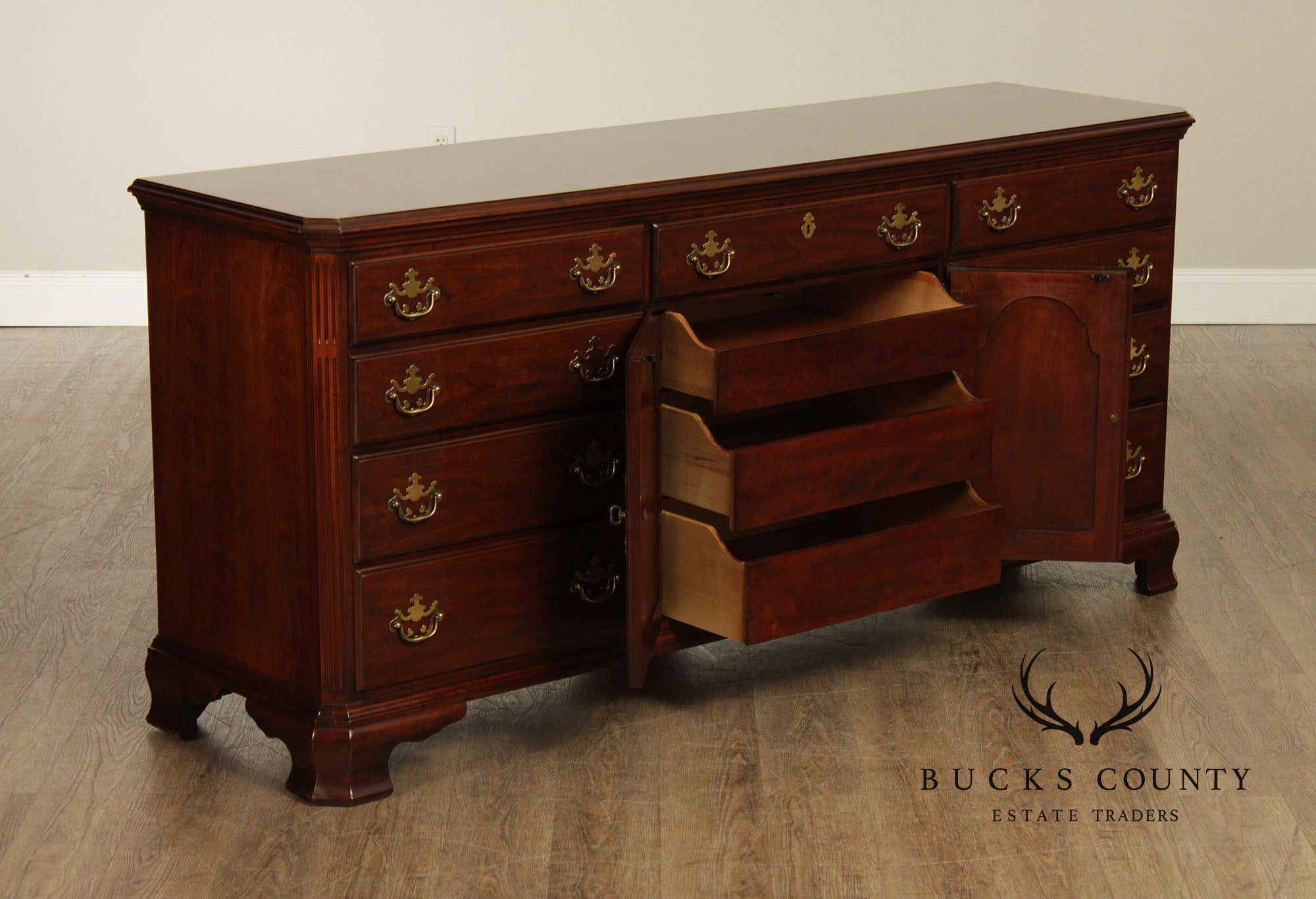Drexel Chippendale Style Cherry Door Dresser