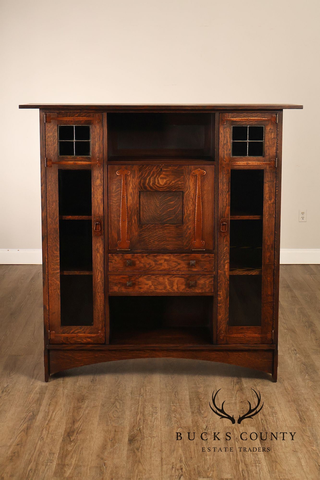 Warren Hile Studio Mission Oak Drop Front Desk