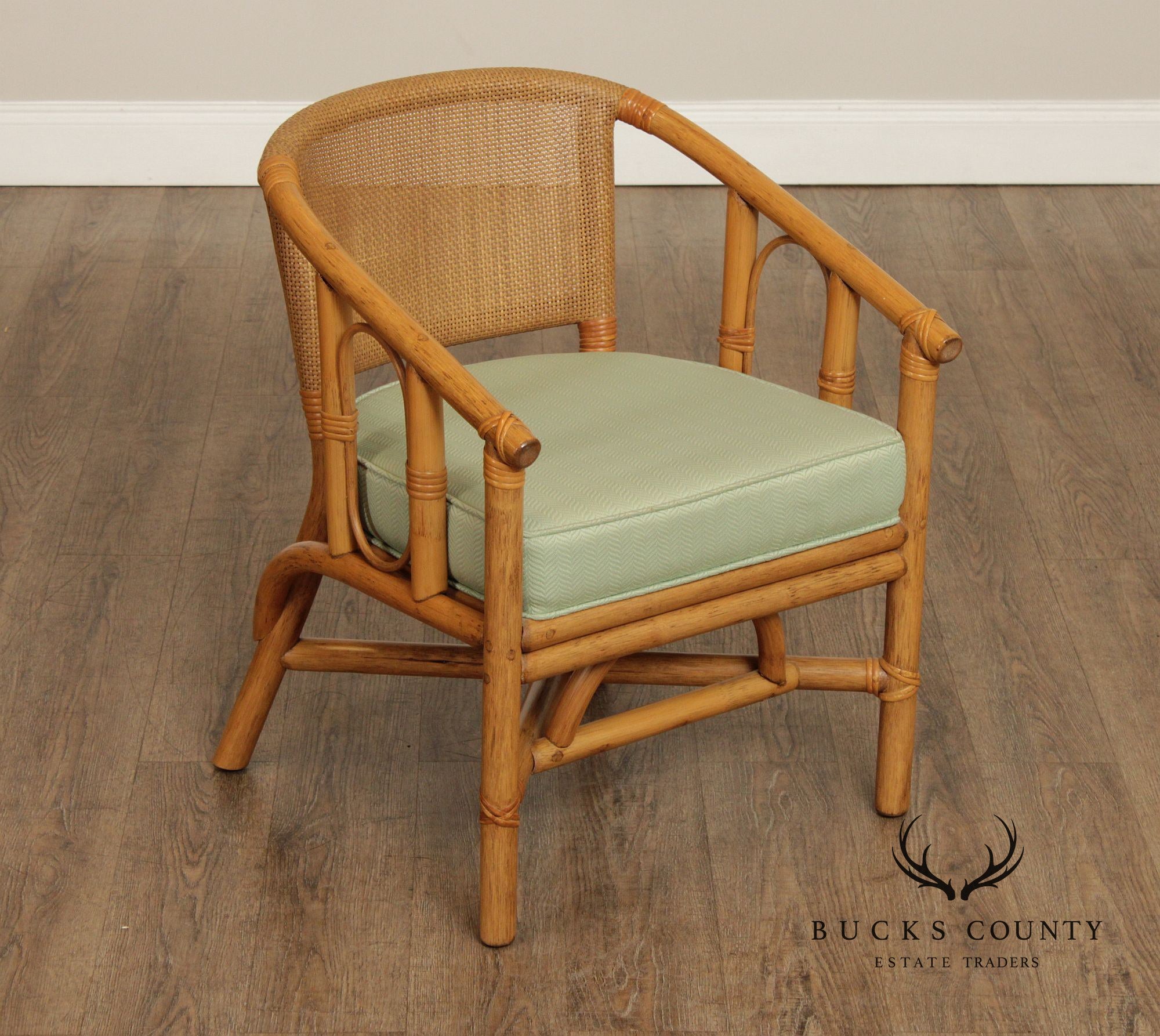 Hollywood Regency Rattan Lounge Chair