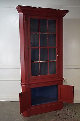 Custom Crafted Large Painted Corner Cabinet by Robert Sykes Jr.