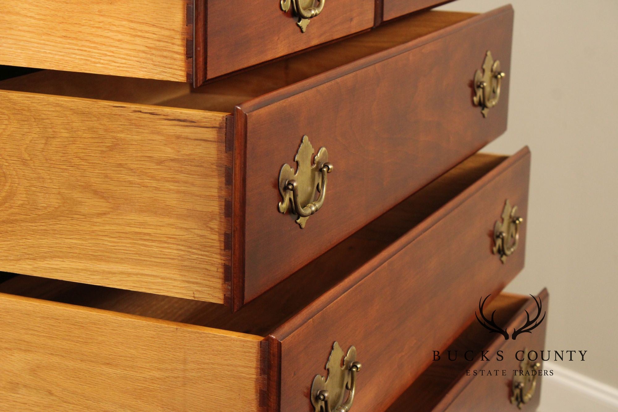 Statton Chippendale Style Solid Cherry Tall Chest