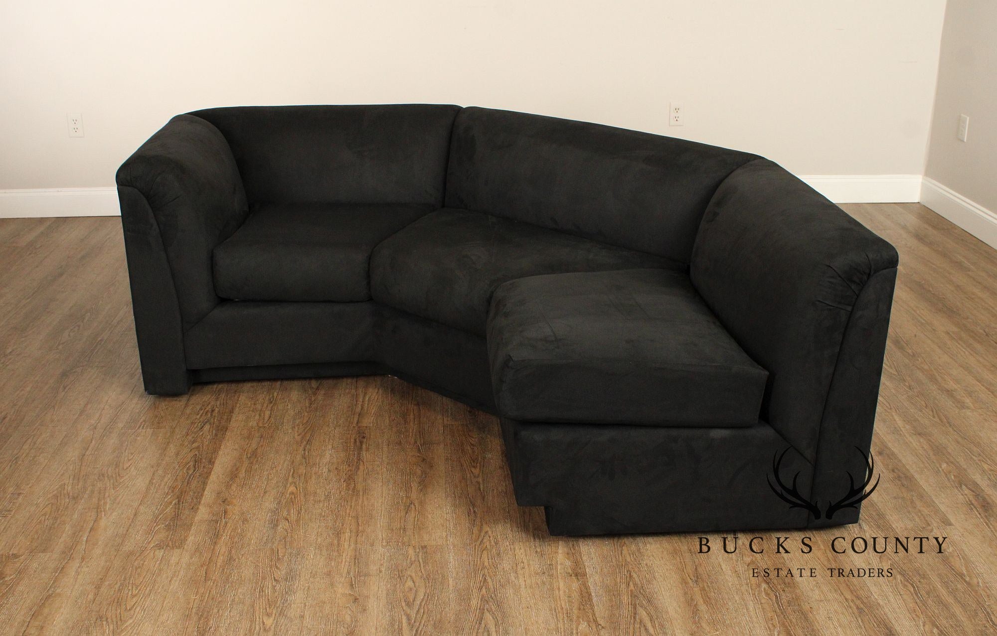 Postmodern Curved Black Sectional Sofa