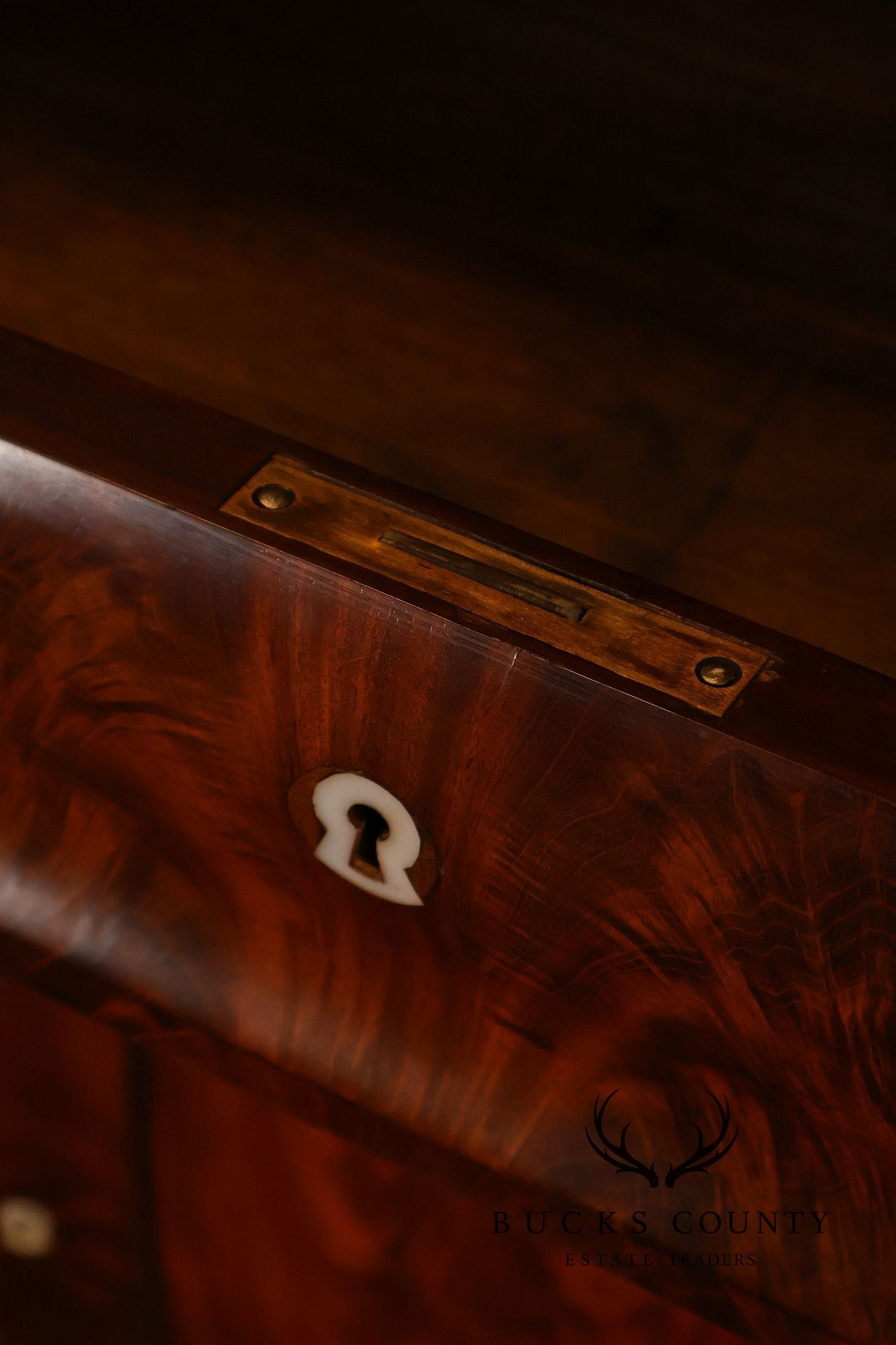 Antique Mahogany Biedermeier Two Piece Corner Cabinet