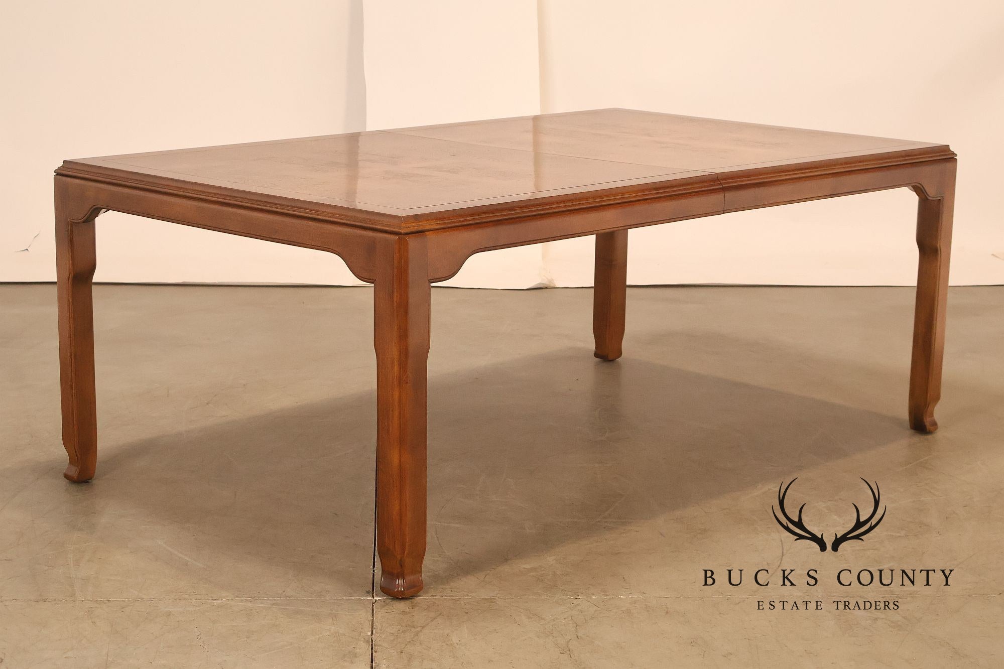 Century Furniture Chin Hua Burl Wood Parsons Expandable Dining Table