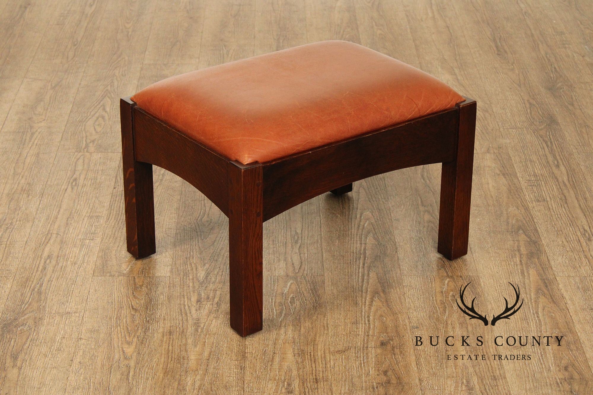 Stickley Mission Collection Oak and Leather Footstool