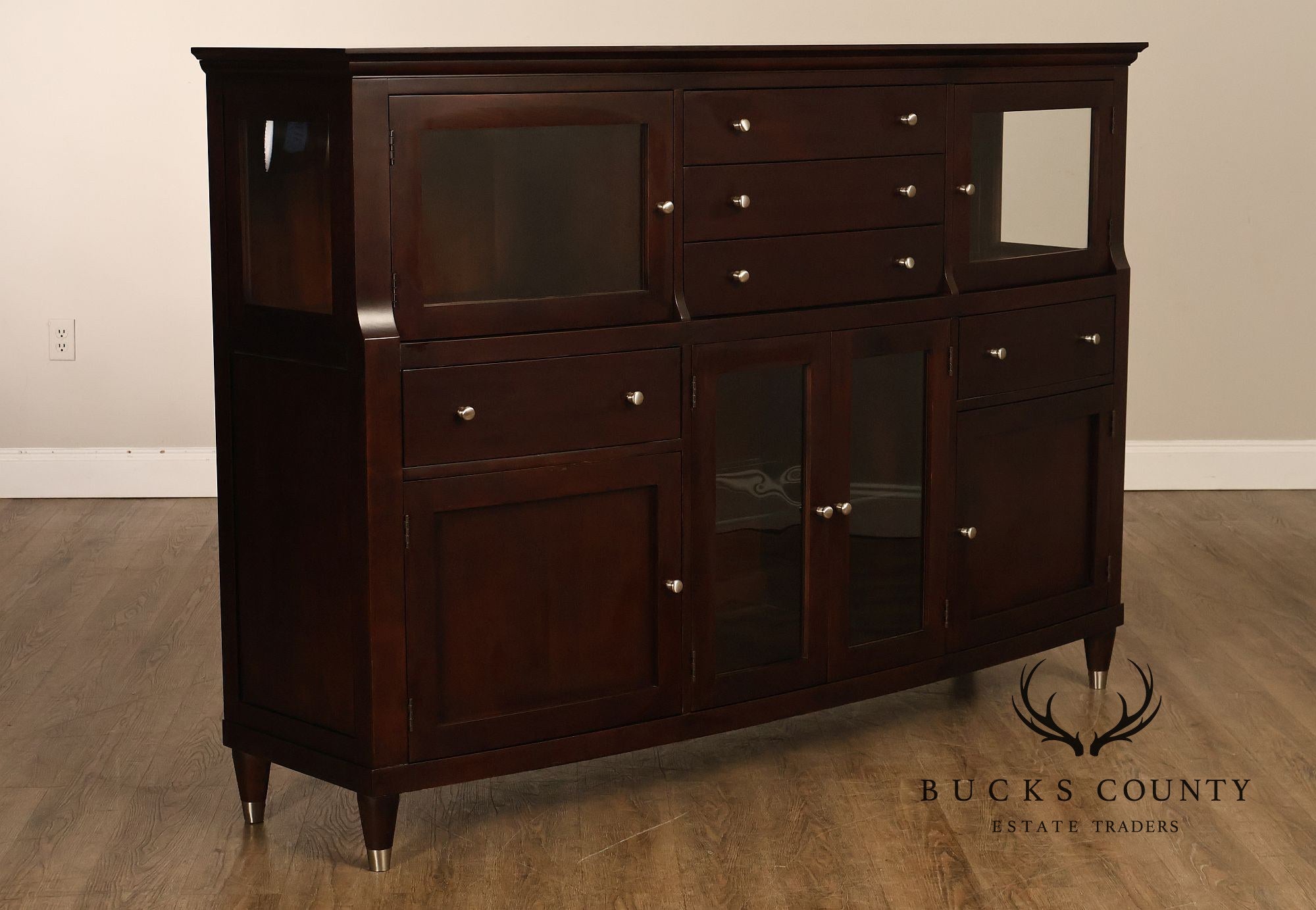 Harden Contemporary Cherry Lighted Sideboard Credenza Cabinet