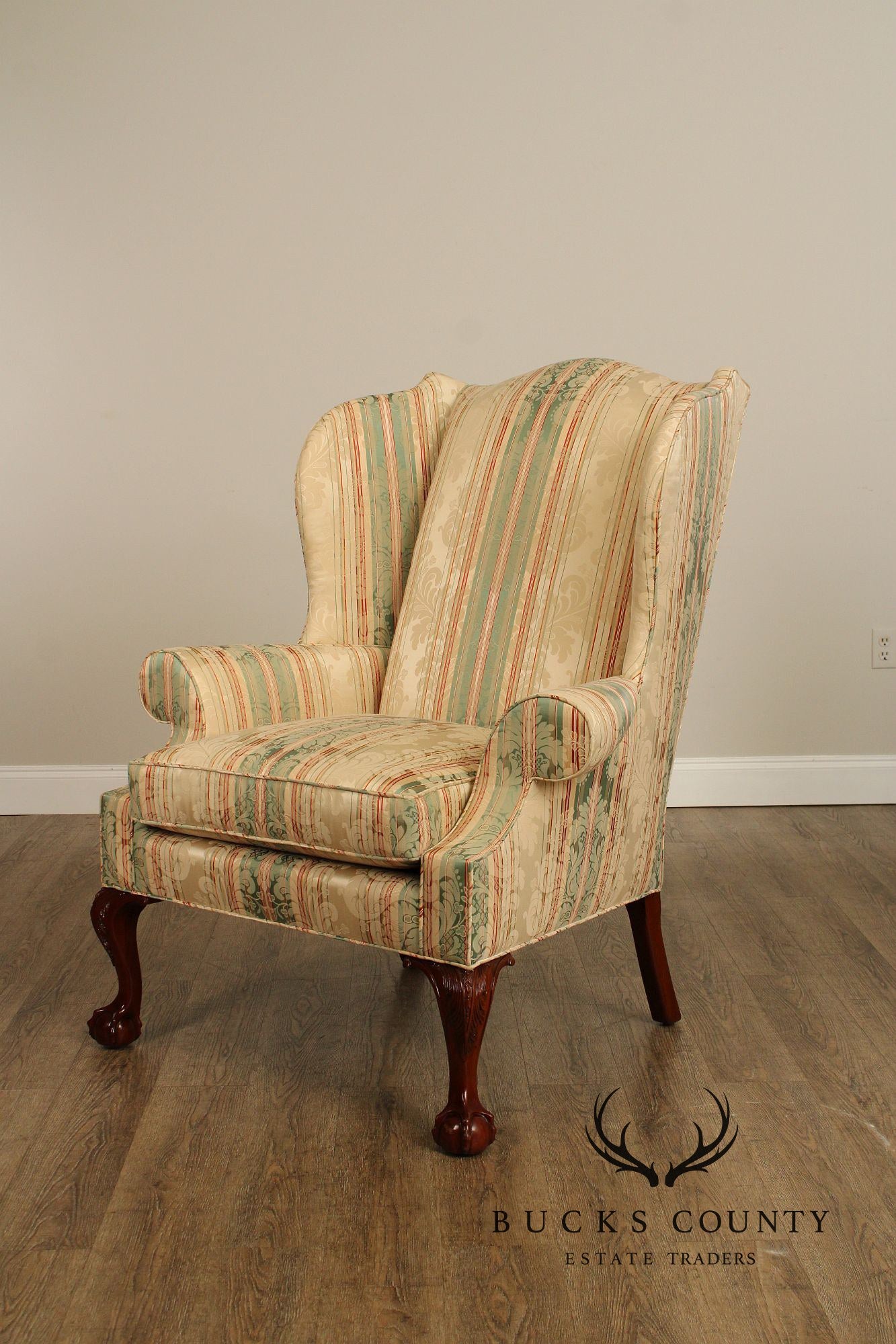 Kindel Furniture Chippendale Style Pair of Wing Chairs