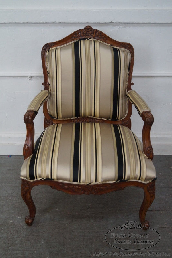 Solid Mahogany French Louis XV Style Arm Chair