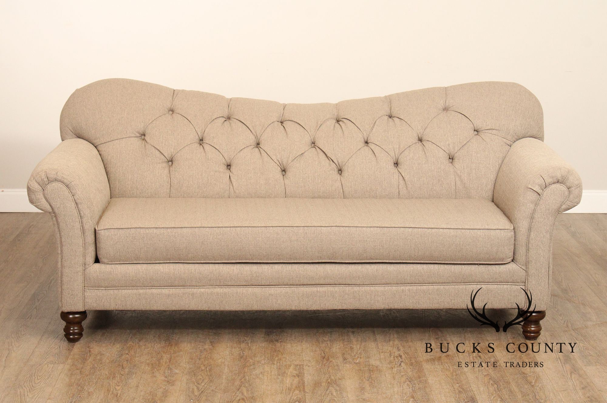 Hughes Furniture Modern English Traditional Tufted Sofa