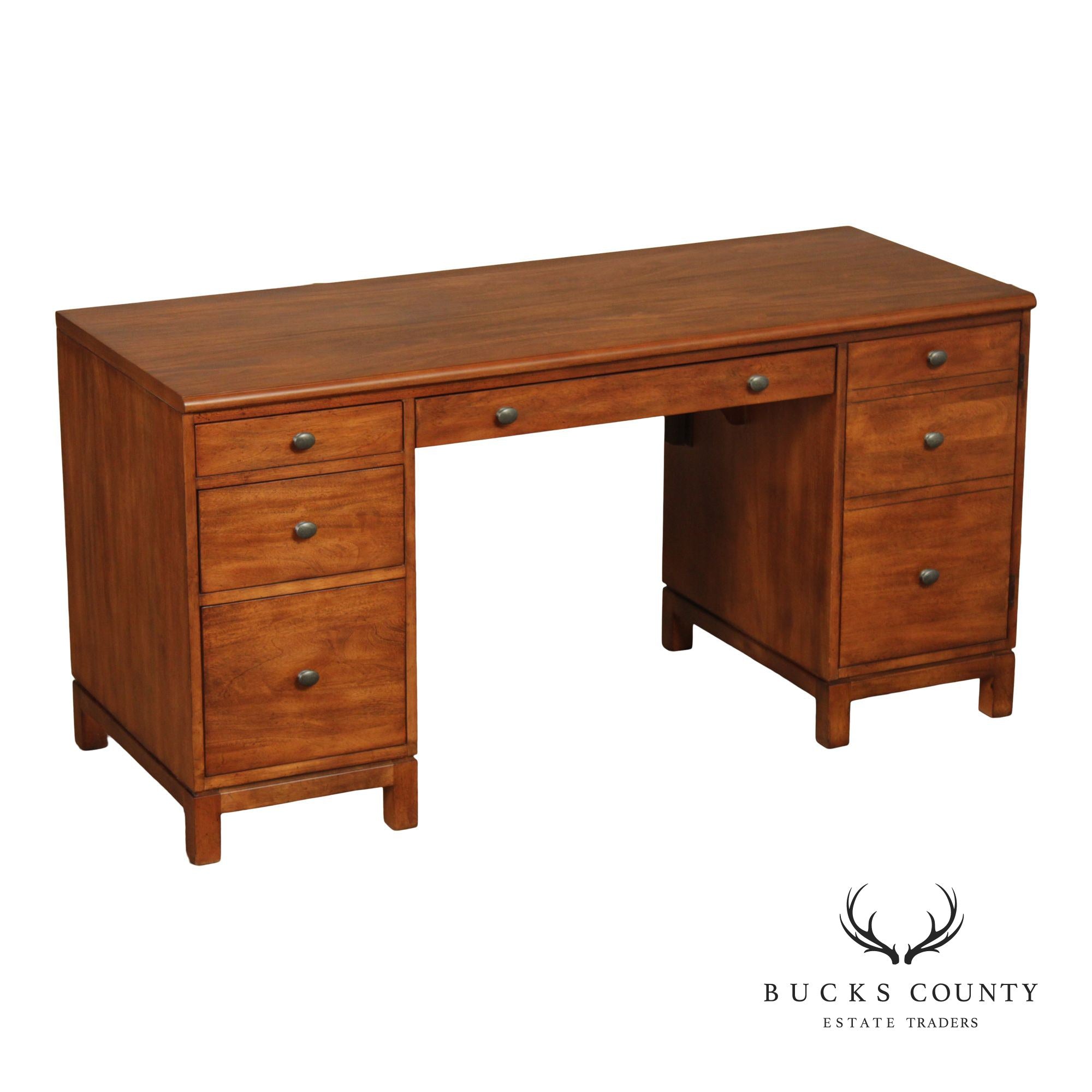 Ethan Allen Double Pedestal Writing Desk