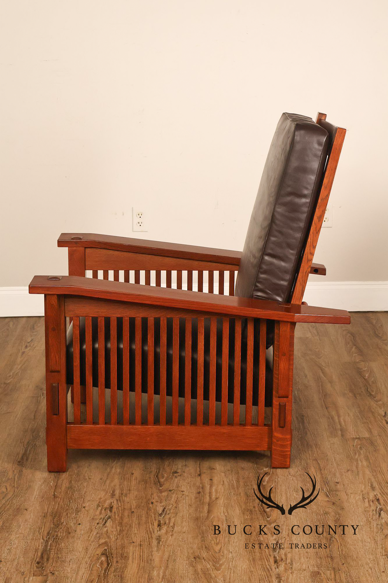 Stickley Mission Collection Oak Bent Arm Morris Chair