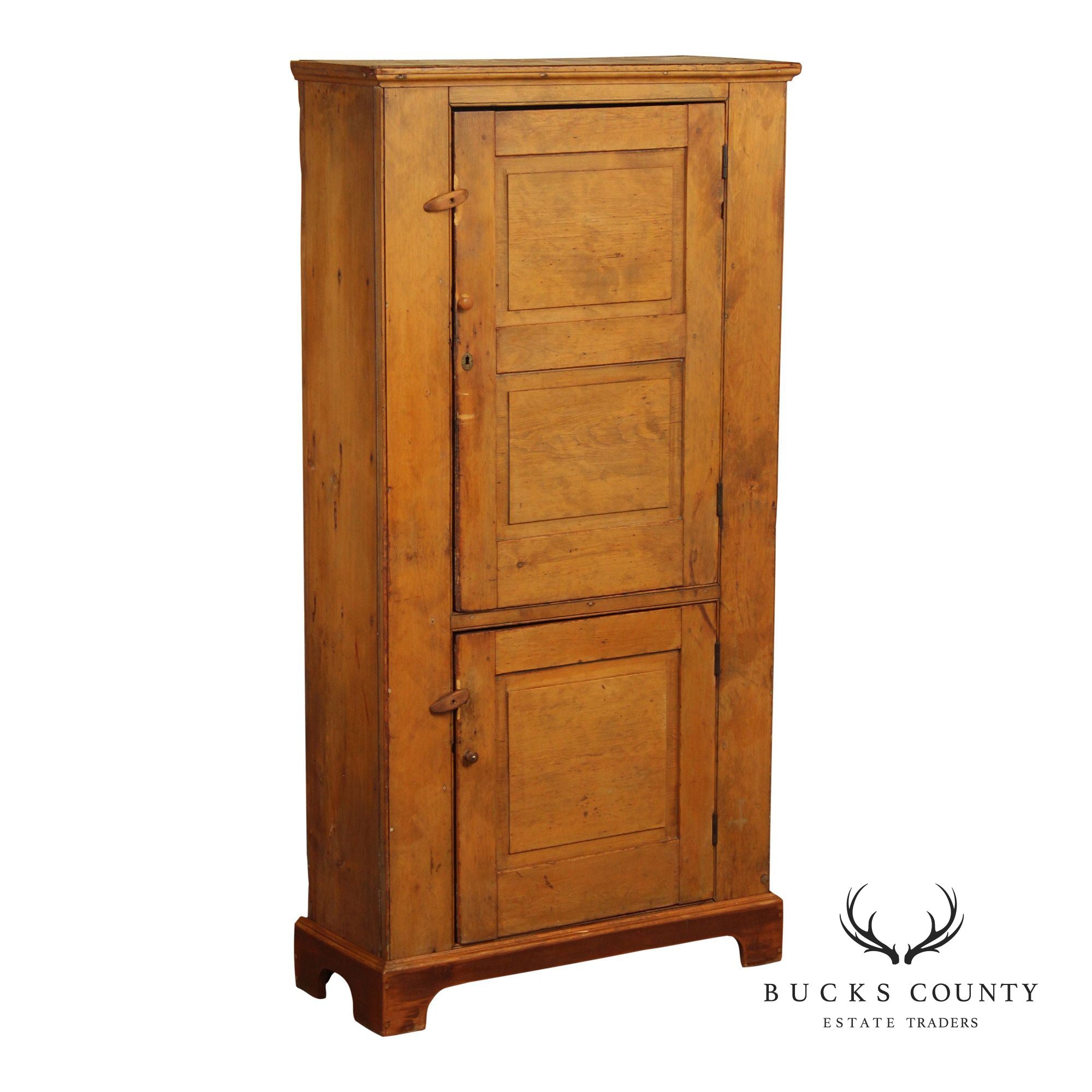 Antique American Primitive Pine Pantry Cupboard