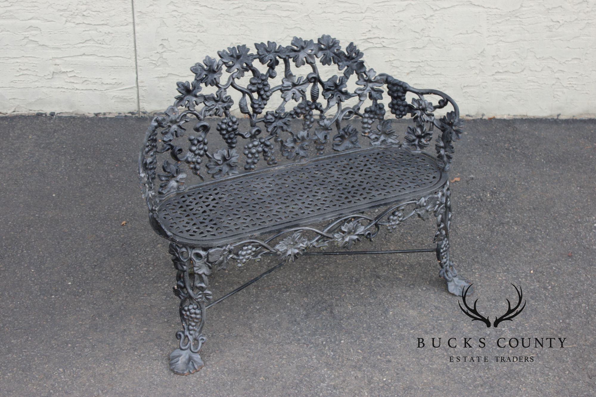 Antique Victorian Style Cast Iron Outdoor Garden Bench