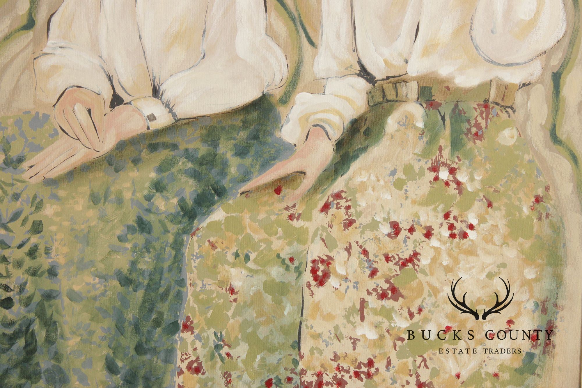 C. Williams Large Framed Oil Painting, White Shirts