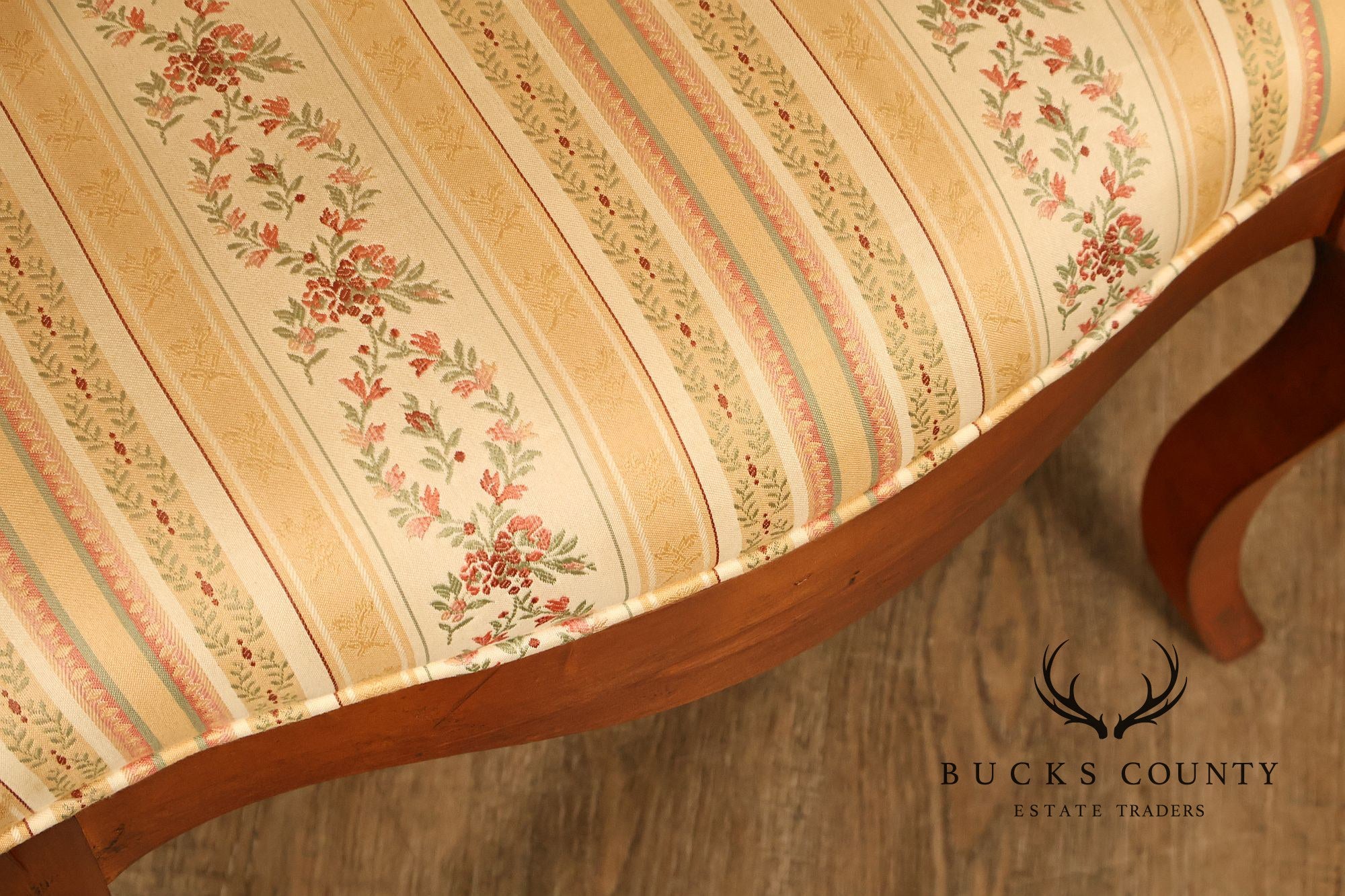 Century French Provincial Style Pair Of Upholstered Ladderback Armchairs