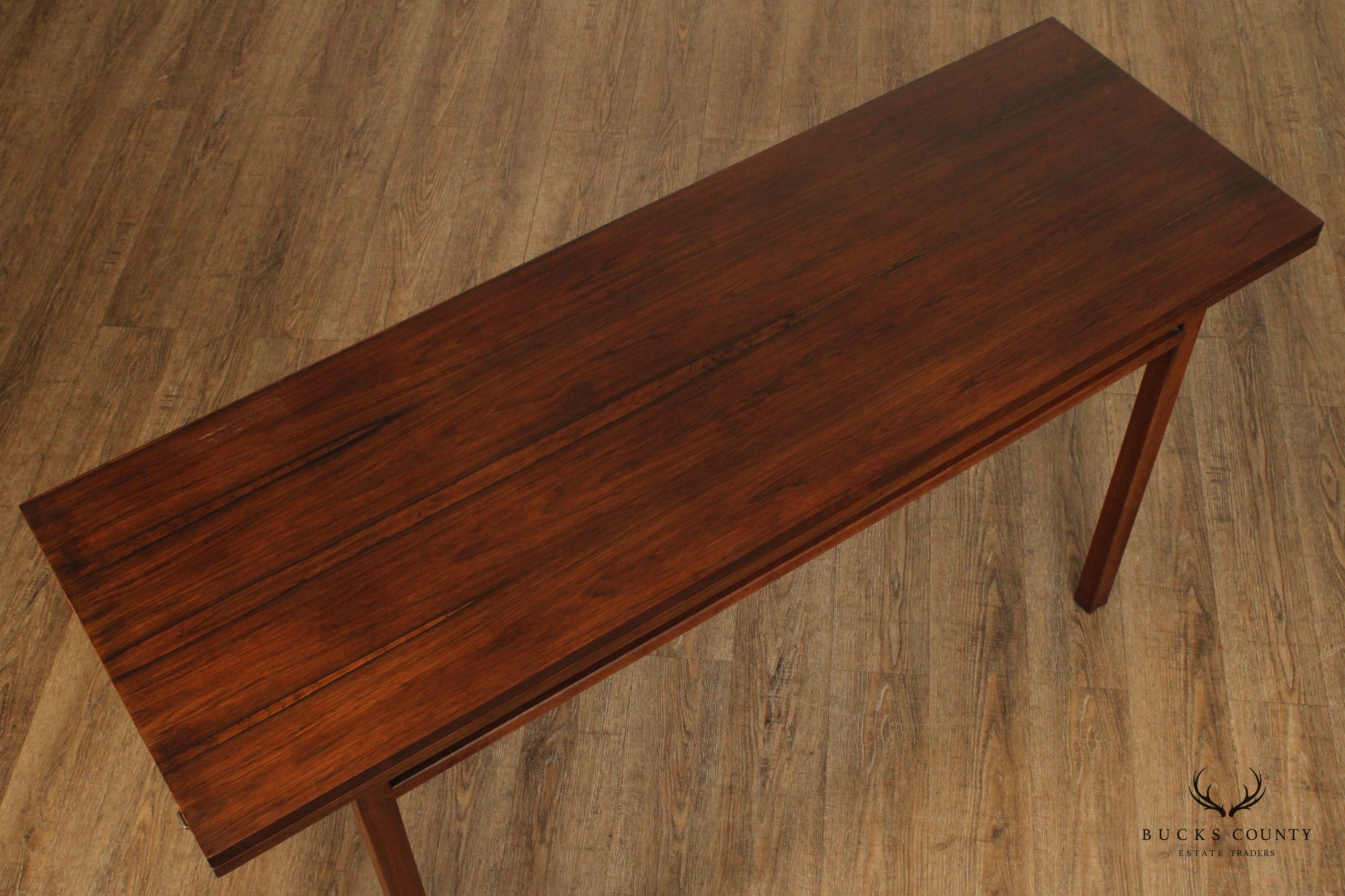 John Stuart Mid Century Modern Rosewood Flip Top Console Table