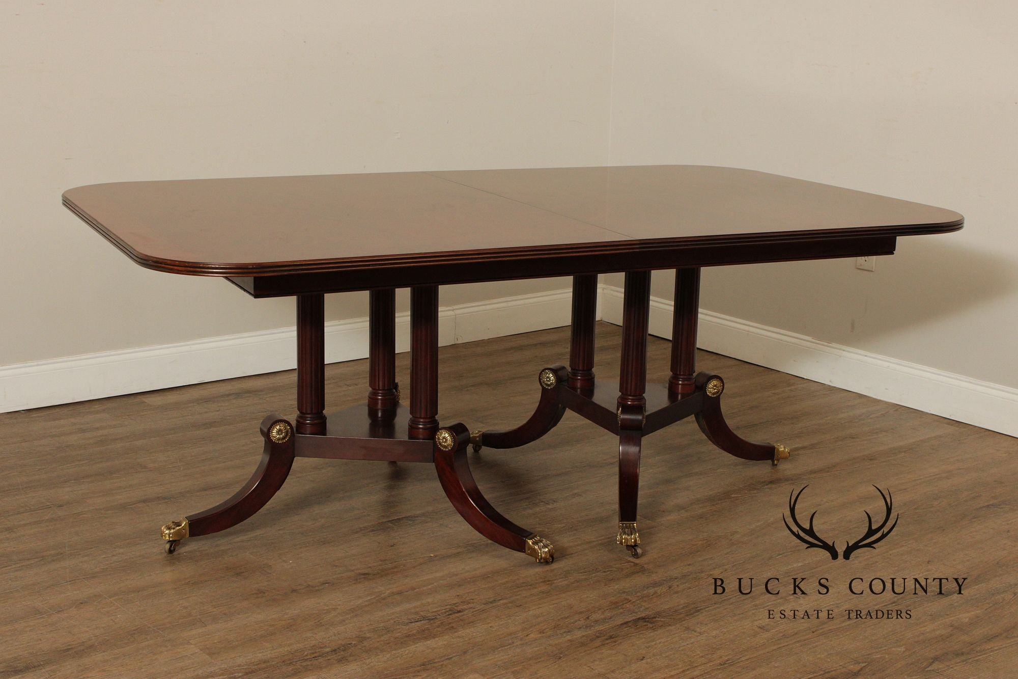 Henkel Harris Mahogany Double Pedestal Dining Table