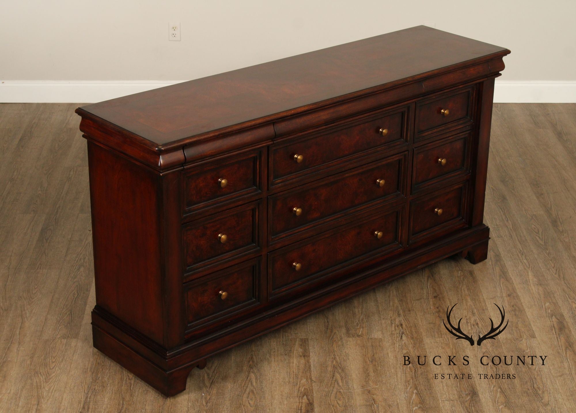 Bernhardt Louis Philippe Style Burlwood Long Dresser