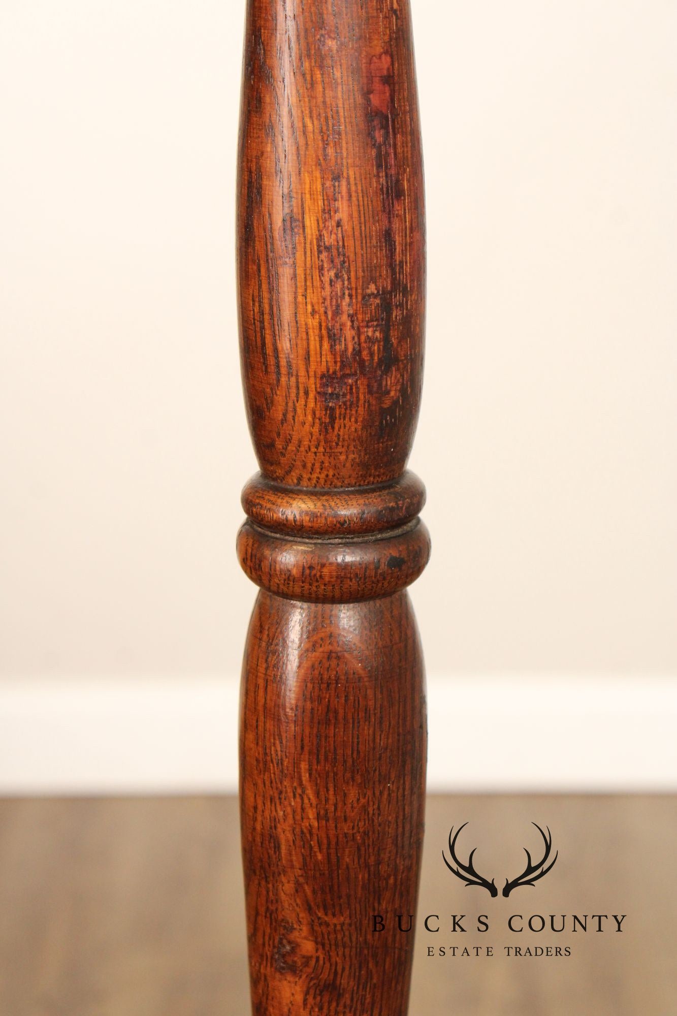 Antique Bobbin Turned Oak Hat Rack
