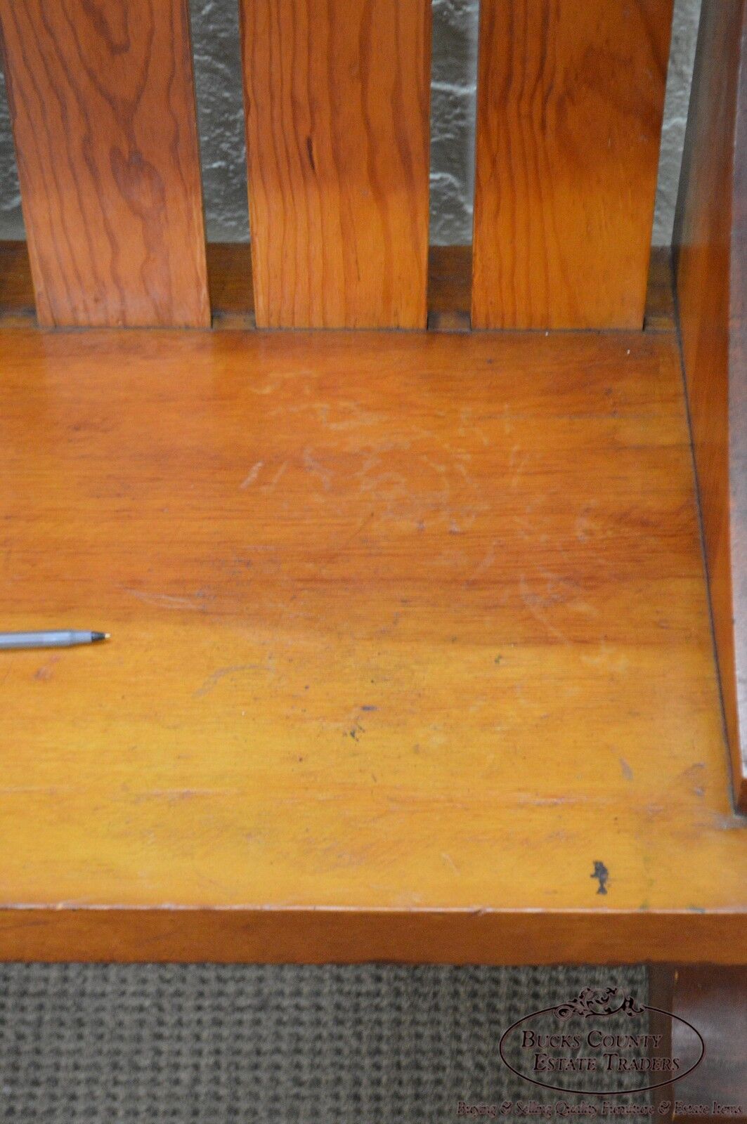 Antique Arts & Crafts Prairie School Solid Cedar Wood High Back Settee