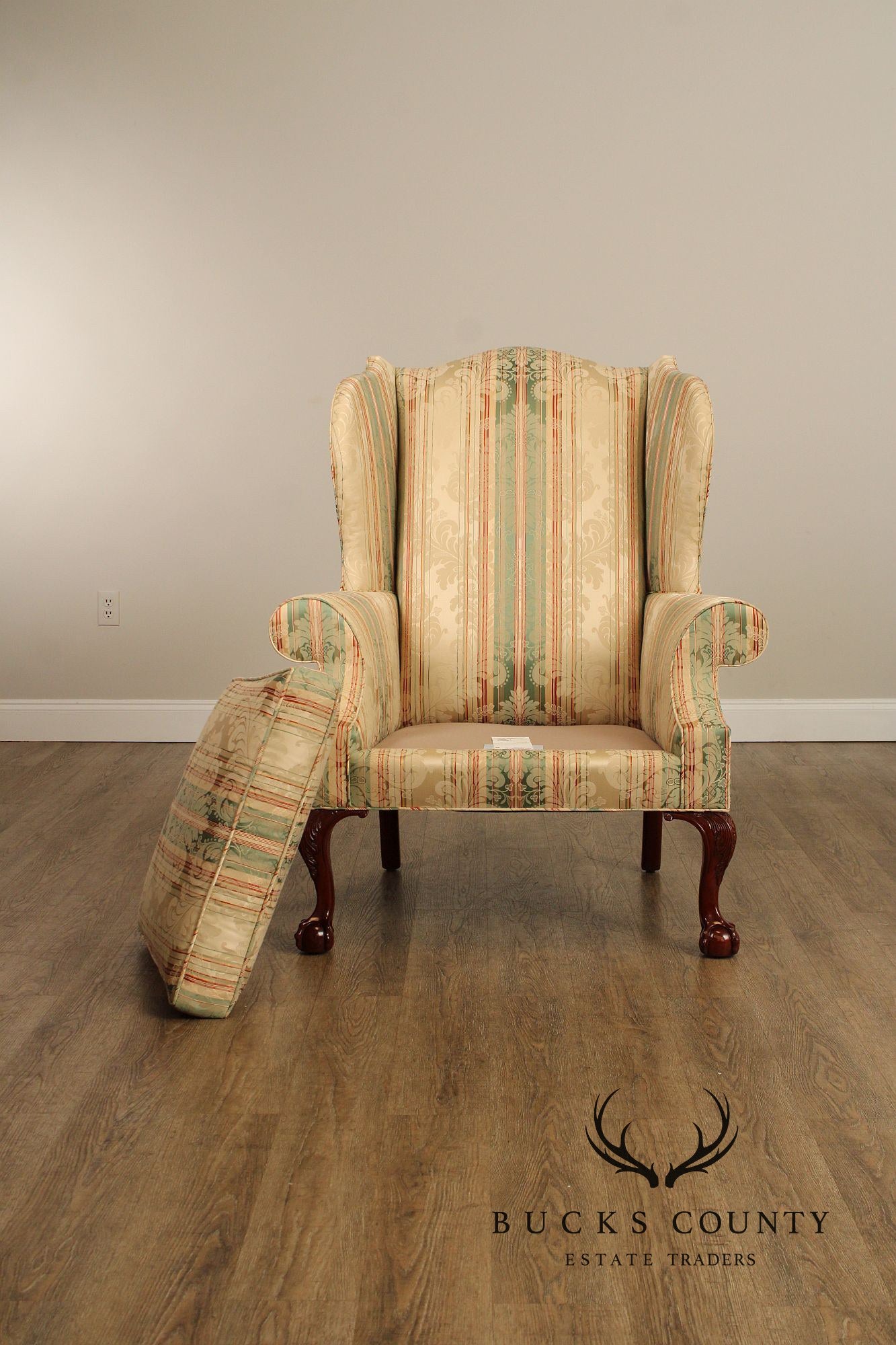 Kindel Furniture Chippendale Style Pair of Wing Chairs