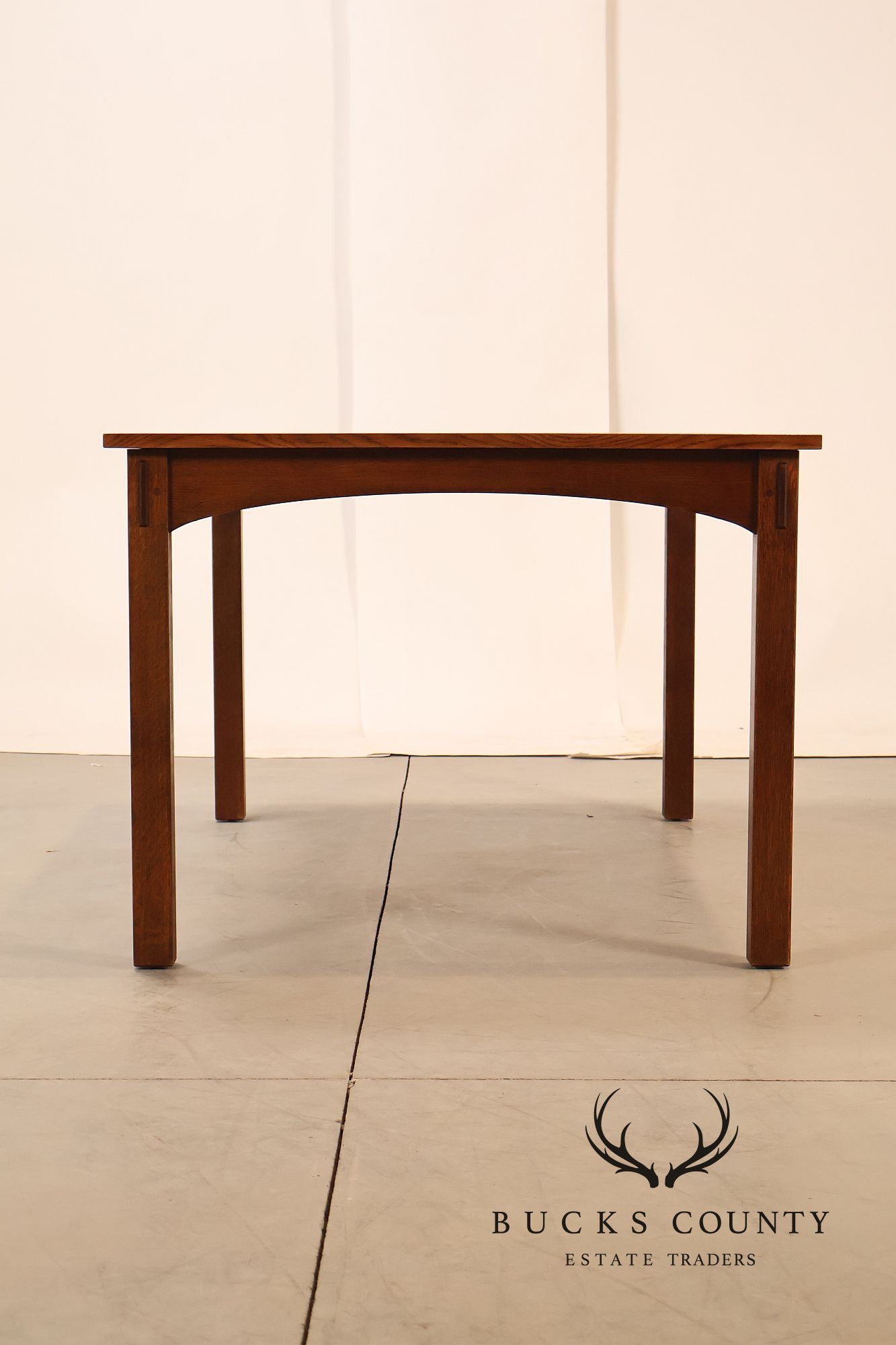 Stickley Mission Collection Harvey Ellis Inlaid Oak Extendable Dining Table