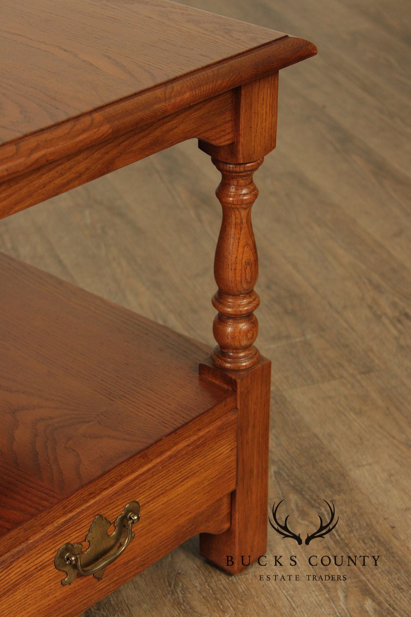 Pennsylvania House Solid Oak Two Tier End Table With Drawer