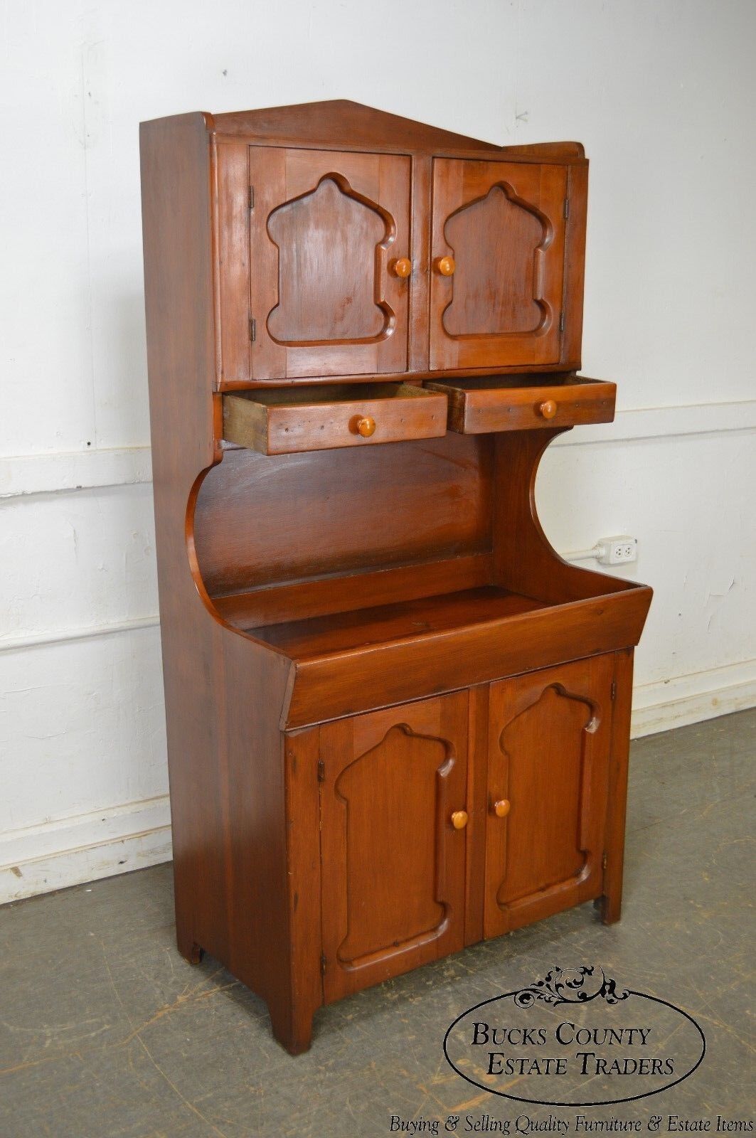 Antique 19th Century Country Poplar Dry Sink Cabinet