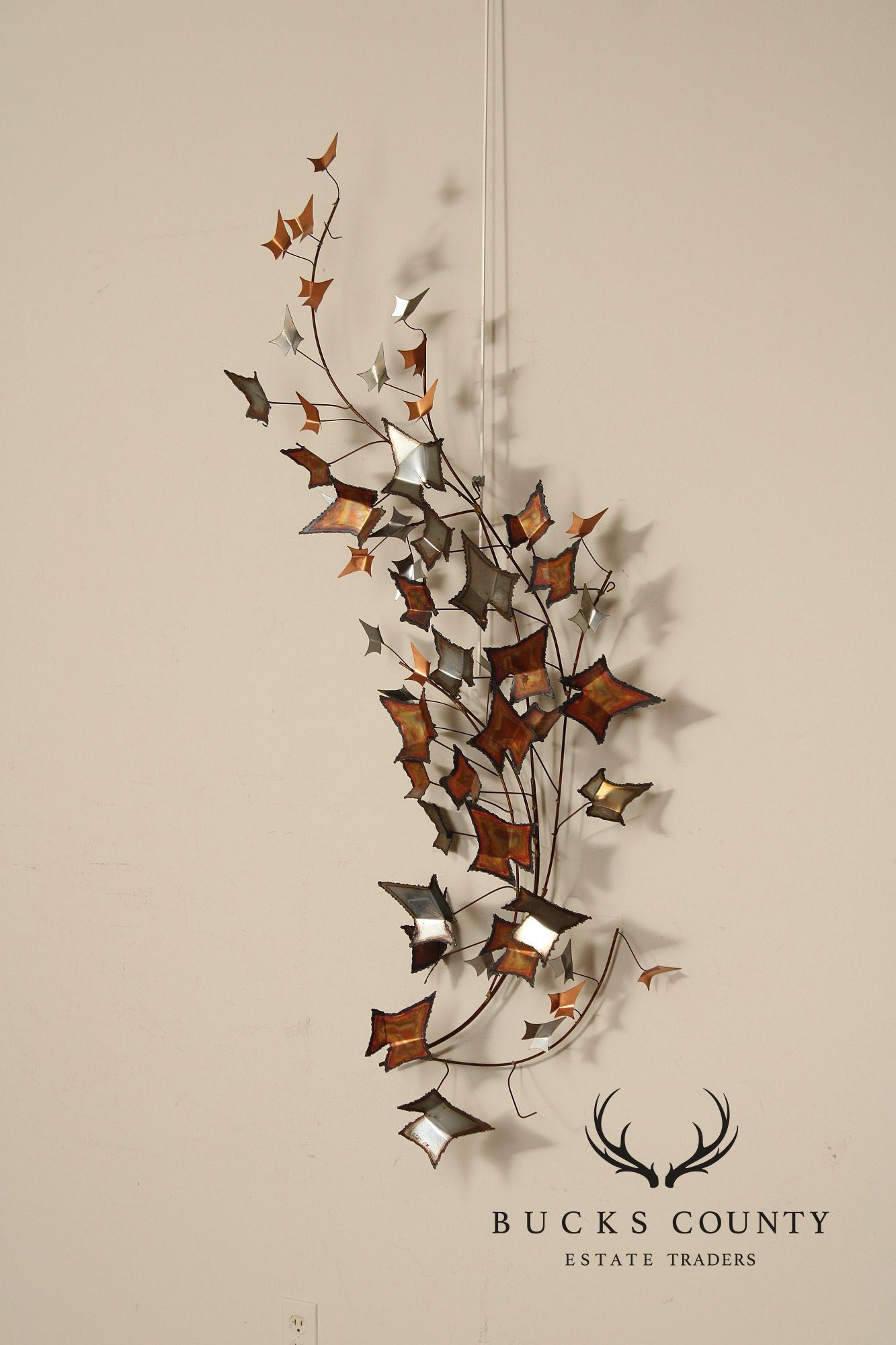 Curtis Jere Brutalist Wall Sculpture, Autumn Leaves