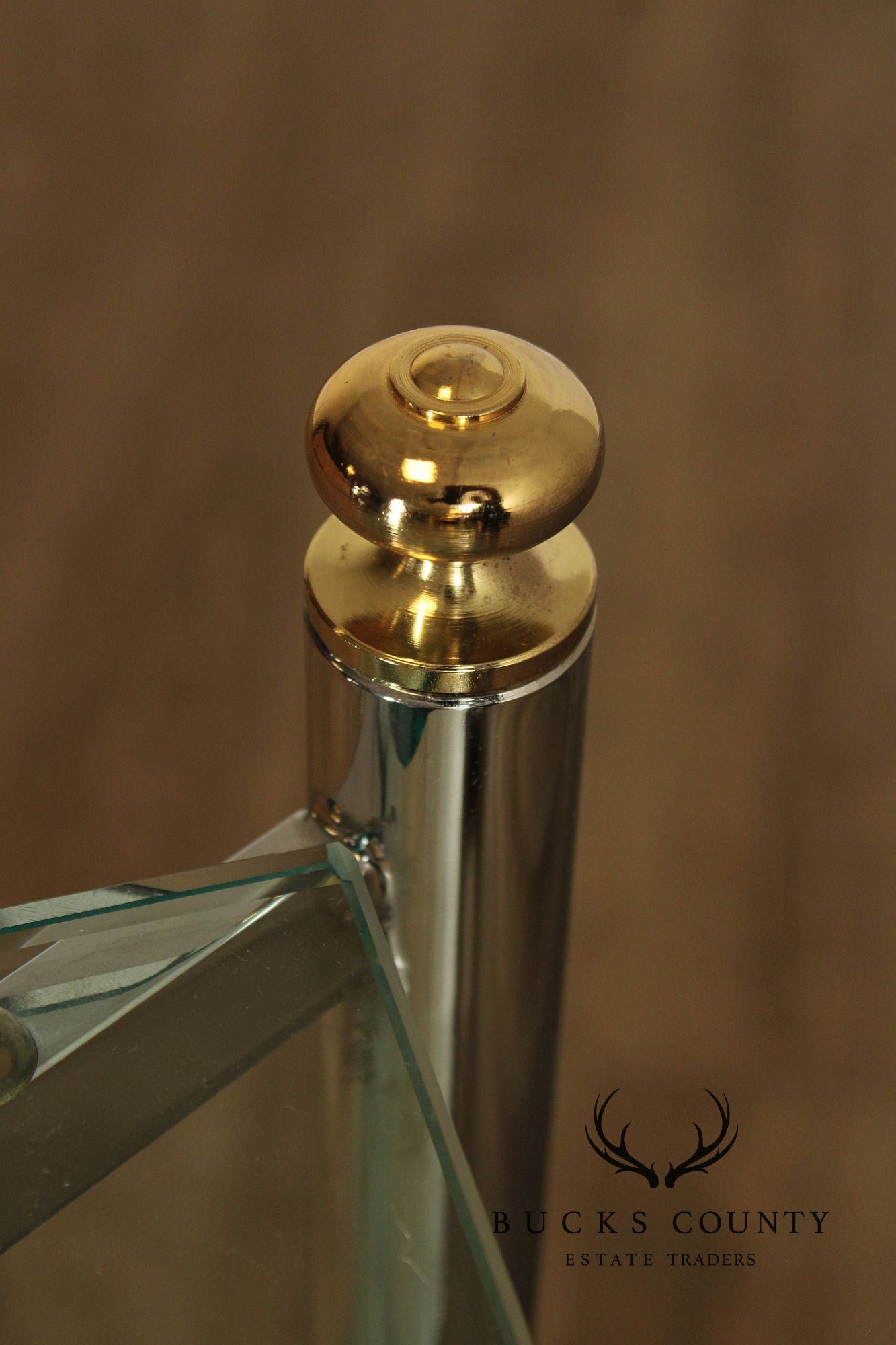 Mid Century Modern Style Chrome & Glass Cart